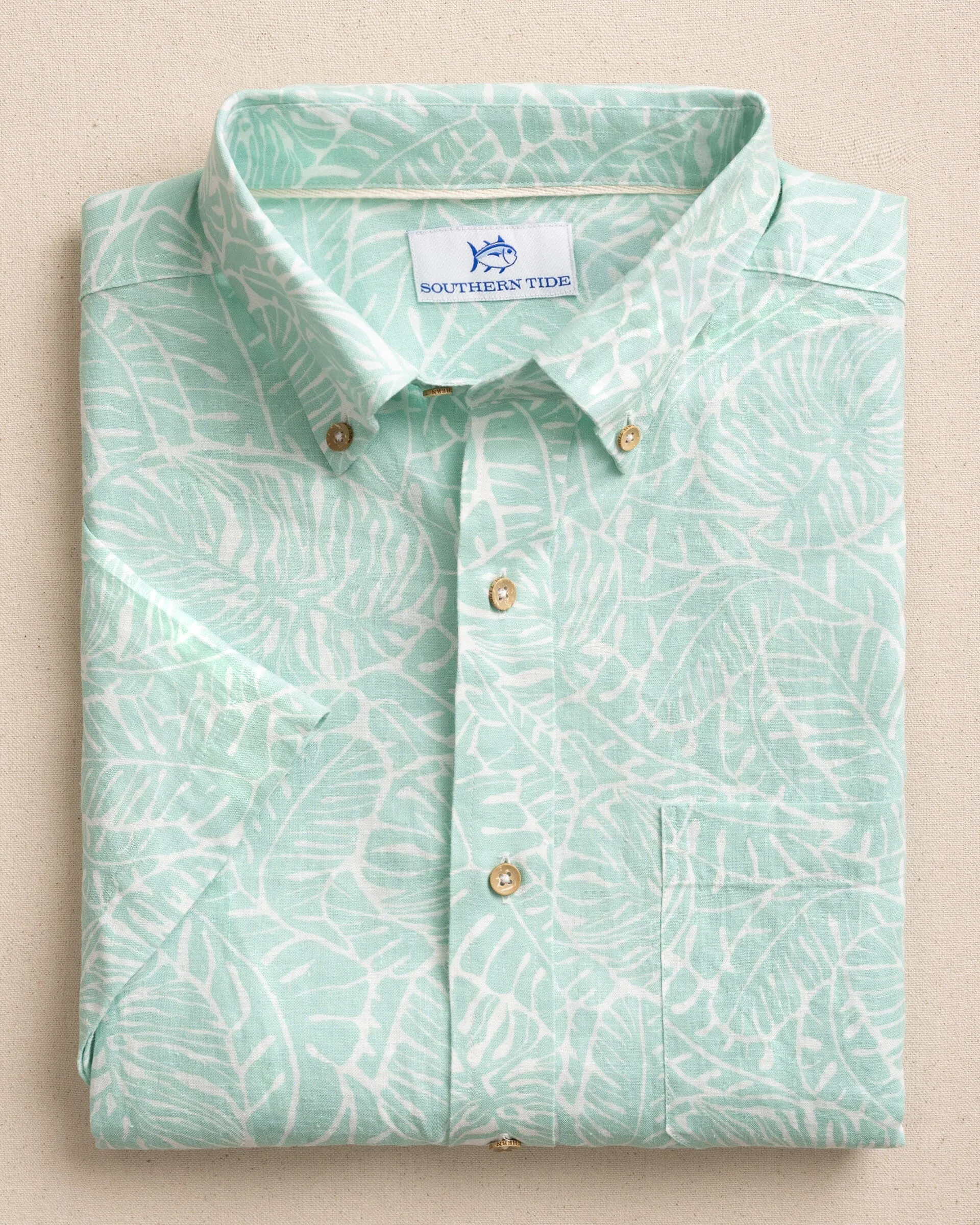 Beach Palms Linen Rayon Short Sleeve Sport Shirt sold by Southern Tide product image thumbnail 3