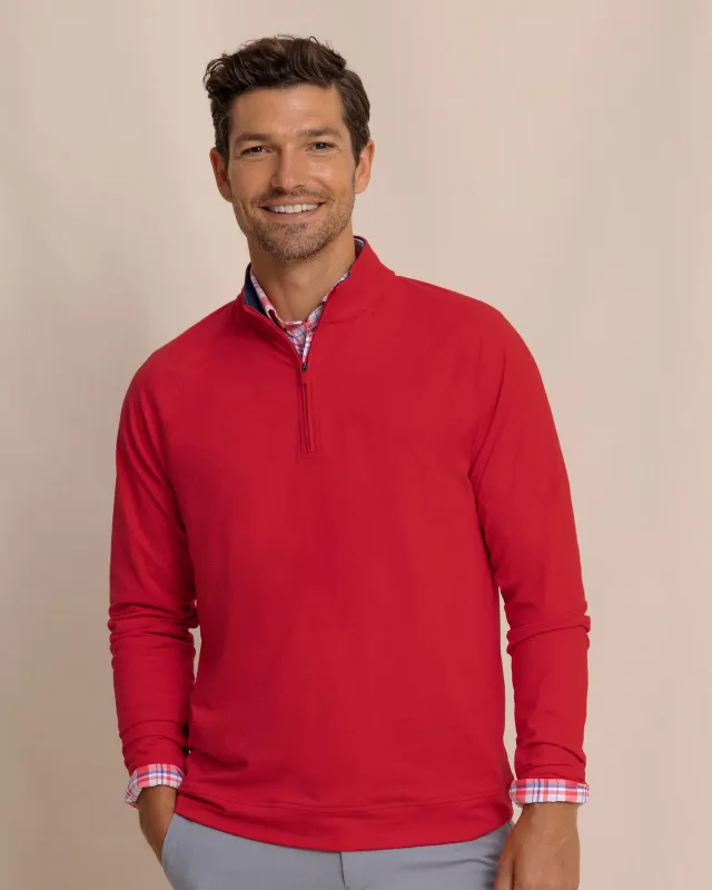 Cruiser Heather Quarter Zip Pullover - Heather Crab Red sold by Southern Tide