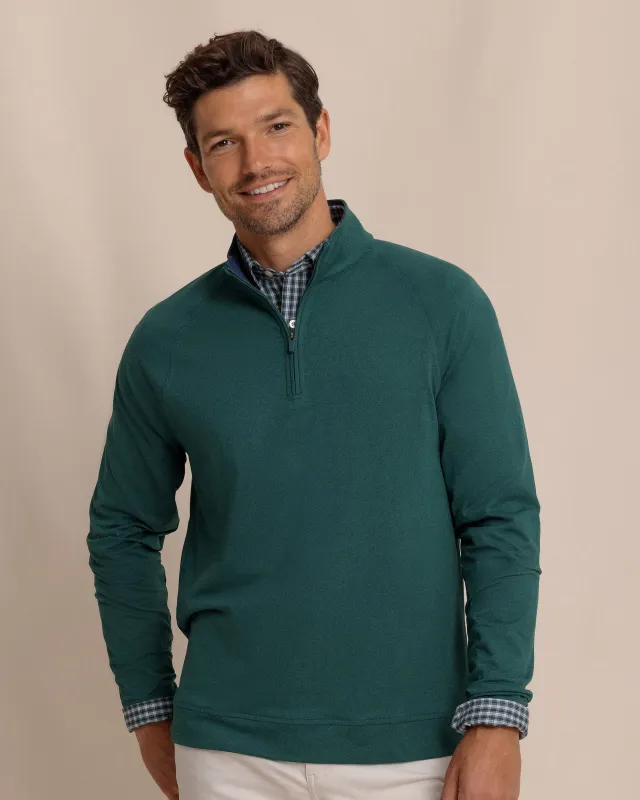 Cruiser Heather Quarter Zip Pullover - Heather Salt Meadow sold by Southern Tide