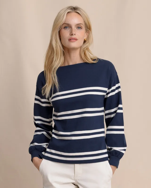 Zayla Stripe Top - Dress Blue sold by Southern Tide