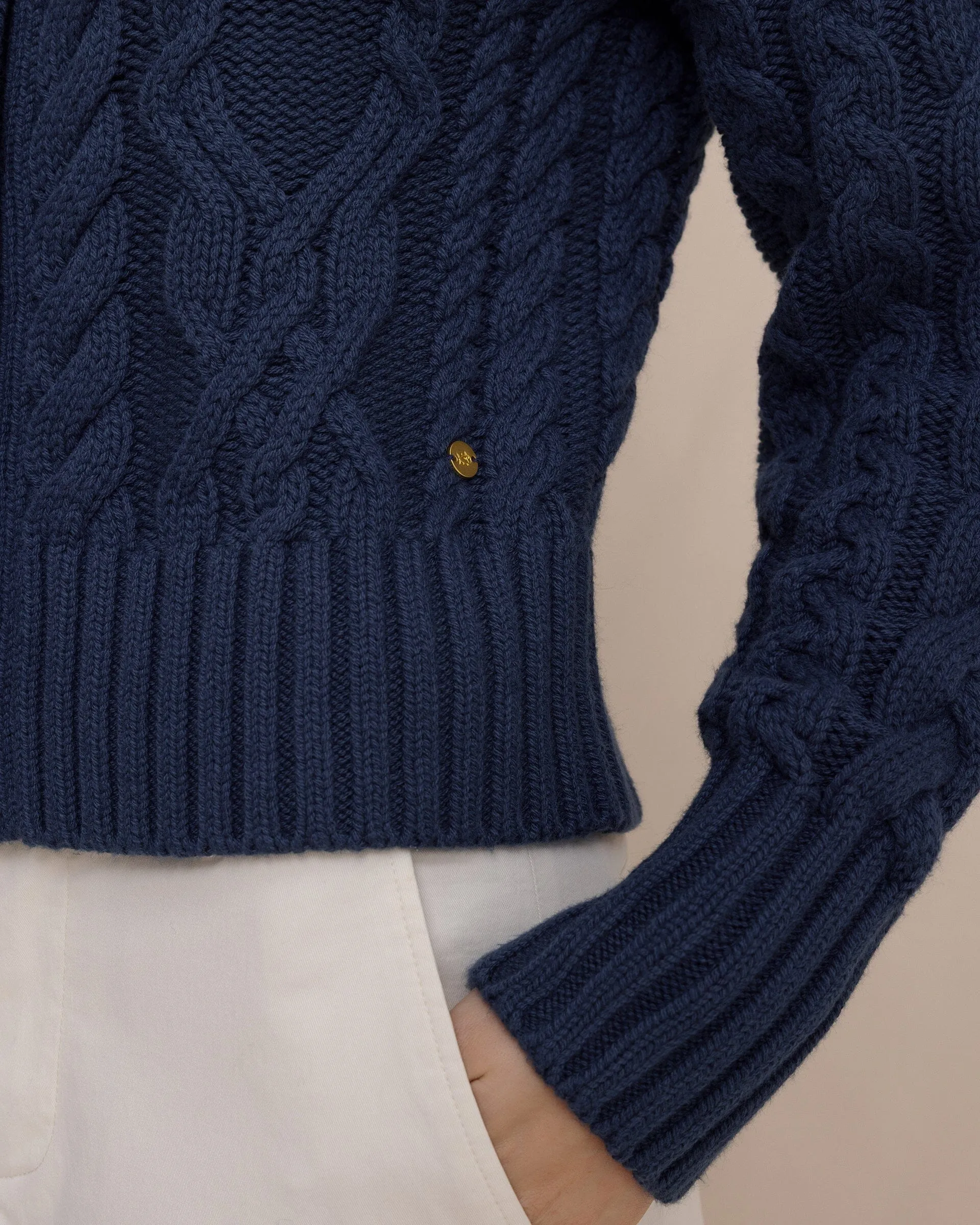 Clarke Cable Knit Cardigan - Dress Blue sold by Southern Tide product image thumbnail 4
