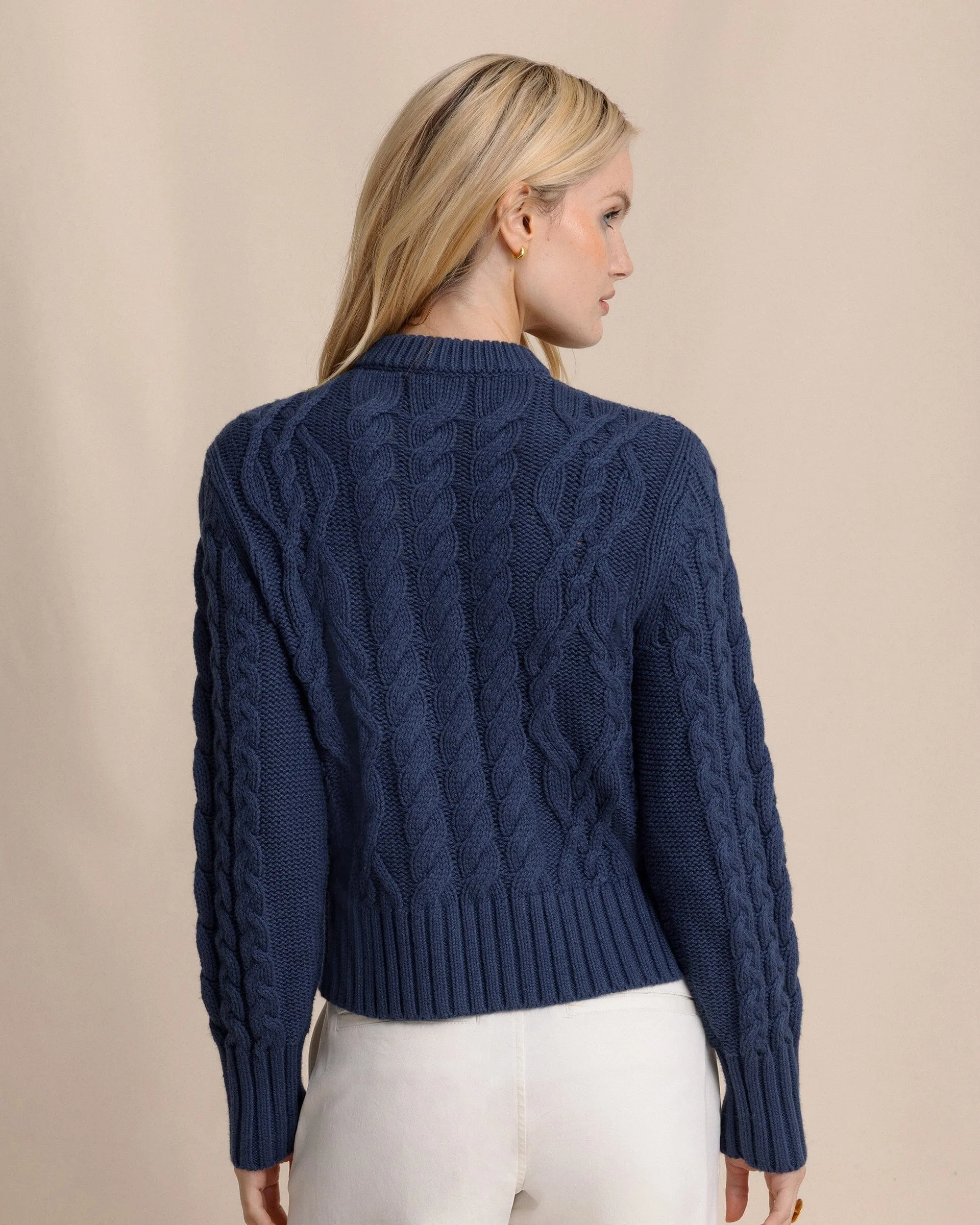 Clarke Cable Knit Cardigan - Dress Blue sold by Southern Tide product image thumbnail 2