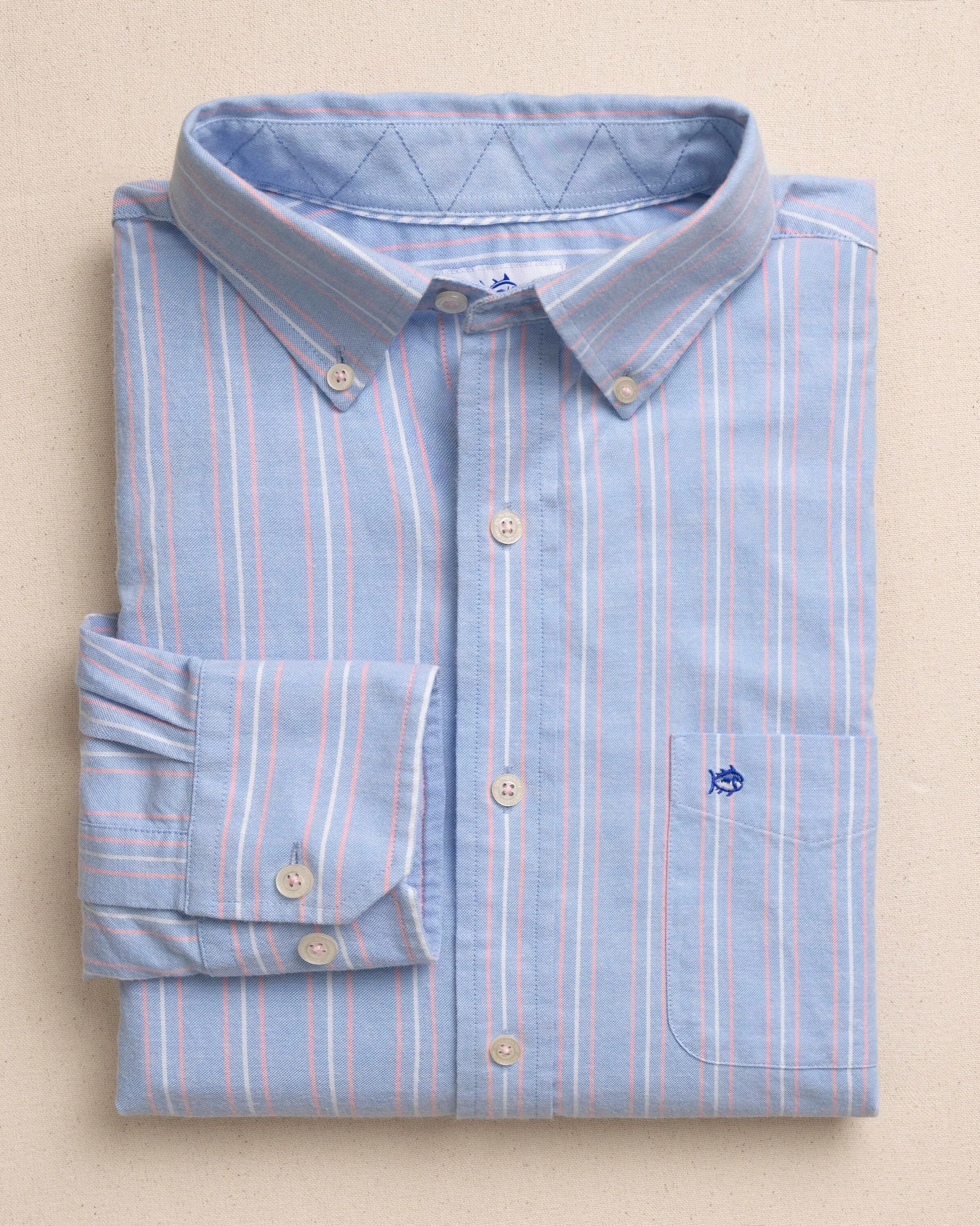 Beachside Charleston Oxford Stripe Sport Shirt sold by Southern Tide product image thumbnail 3