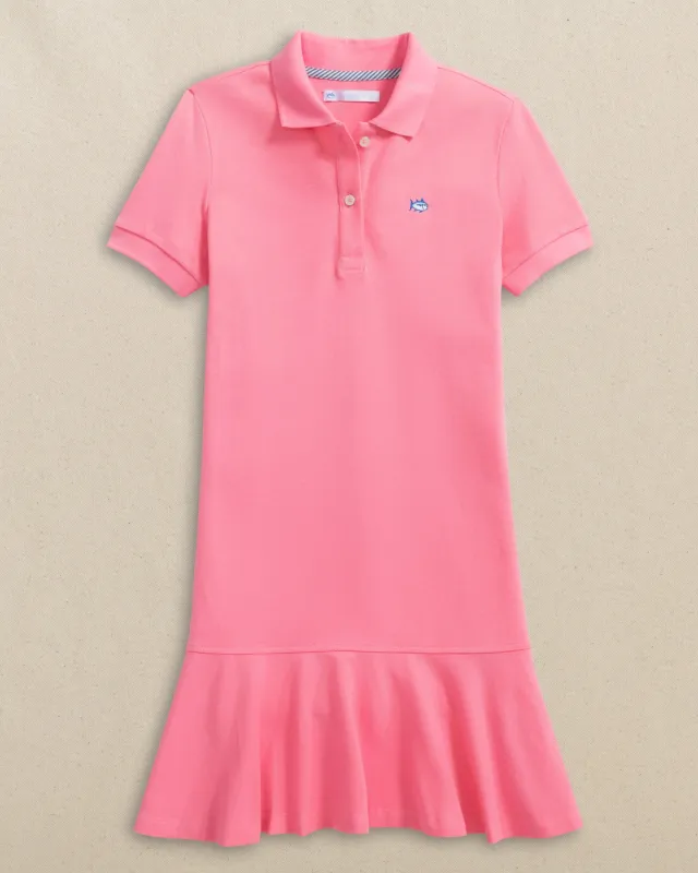 Skipjack Dropwaist Polo Dress - Sea Pink sold by Southern Tide
