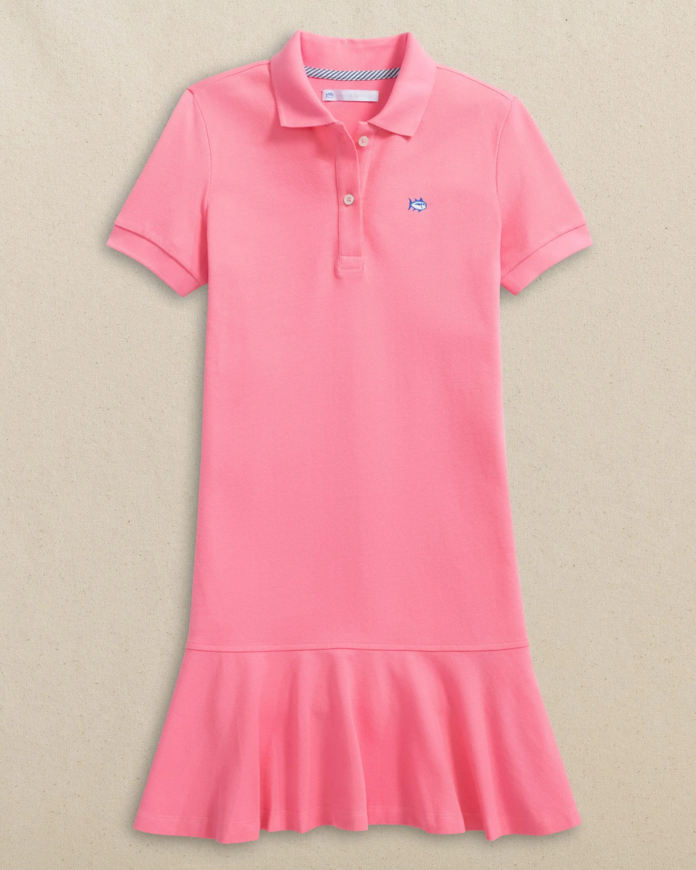 Skipjack Dropwaist Polo Dress - Sea Pink sold by Southern Tide
