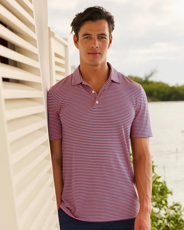 Coastal Breeze® Oceanfront Stripe Pique Performance Polo sold by Southern Tide