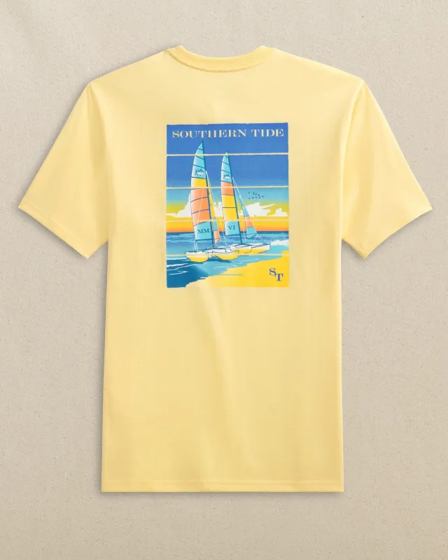 Beachside Catamarans Short Sleeve T-Shirt sold by Southern Tide
