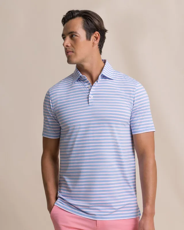 Water Way Stripe Coastal Breeze® Performance Polo made by Southern Tide