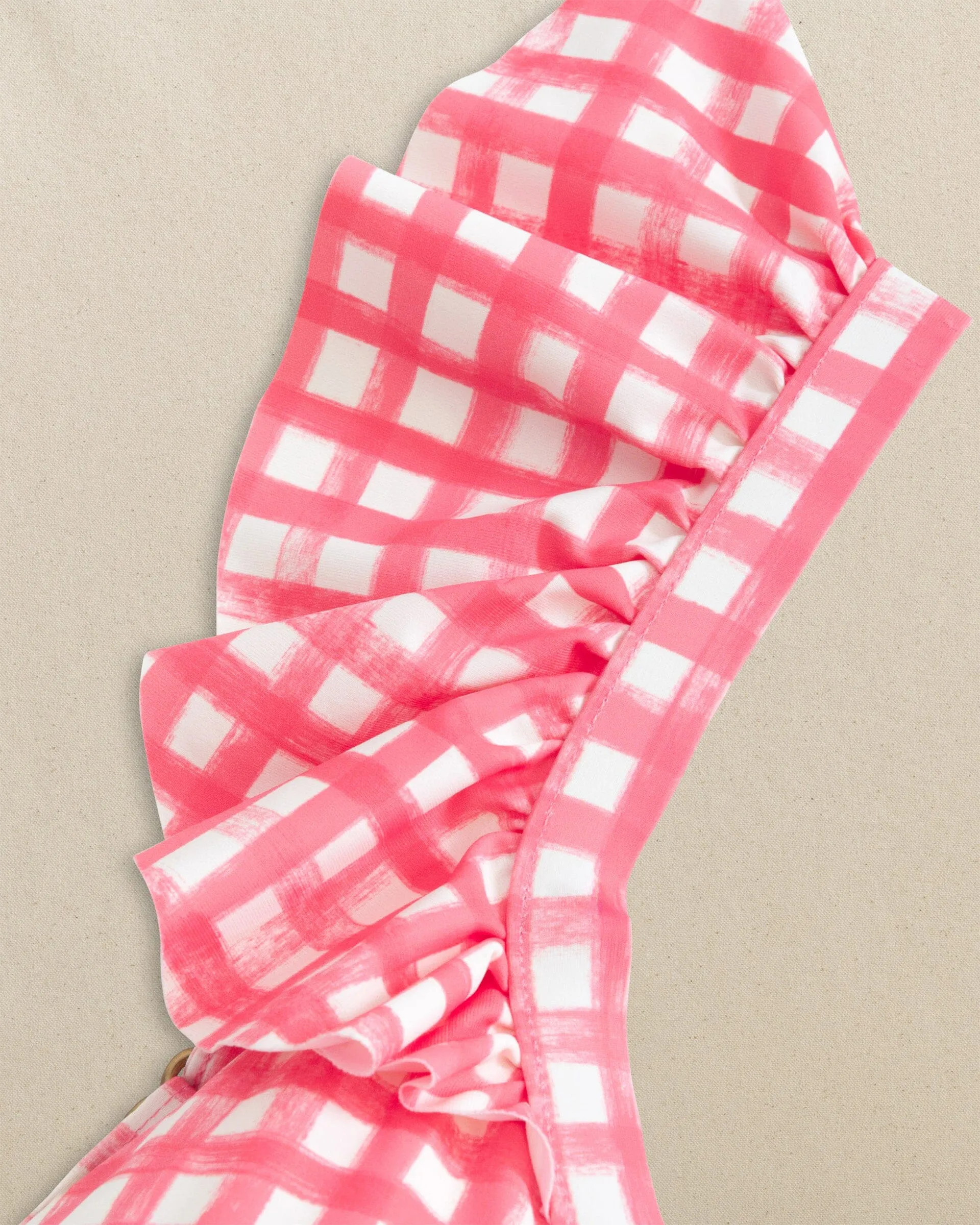 Gingham Banded Ruffle Bikini Top sold by Southern Tide product image thumbnail 4