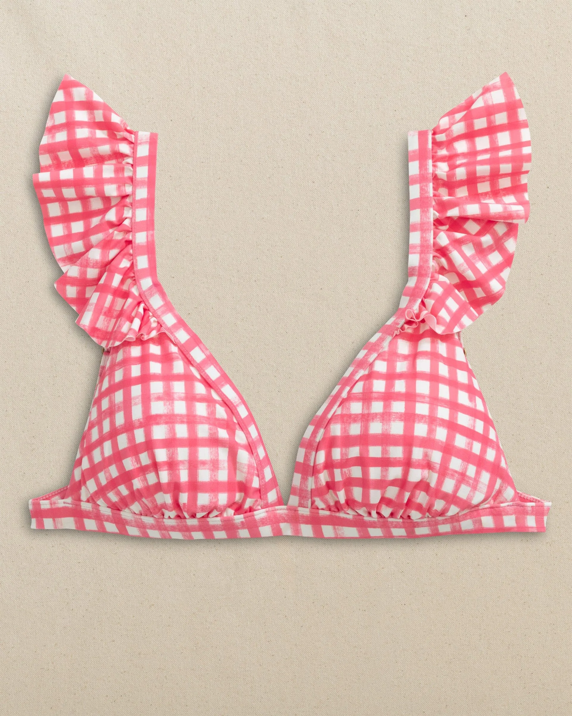 Gingham Banded Ruffle Bikini Top sold by Southern Tide product image thumbnail 3