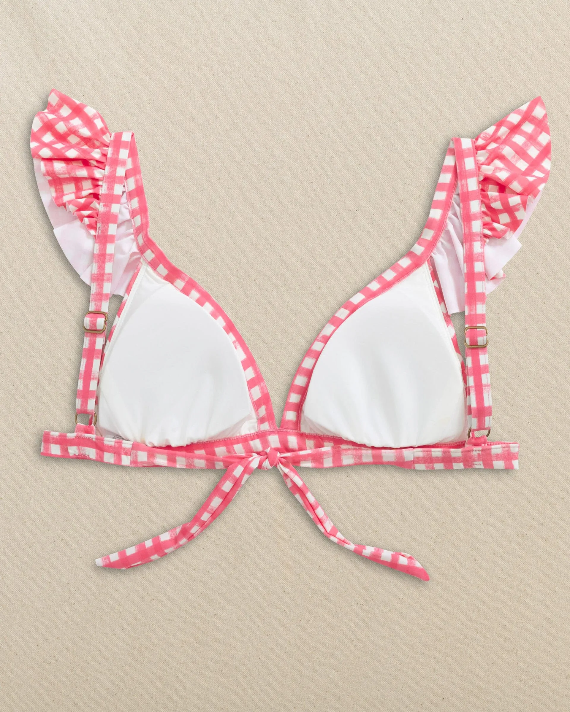 Gingham Banded Ruffle Bikini Top sold by Southern Tide product image thumbnail 5