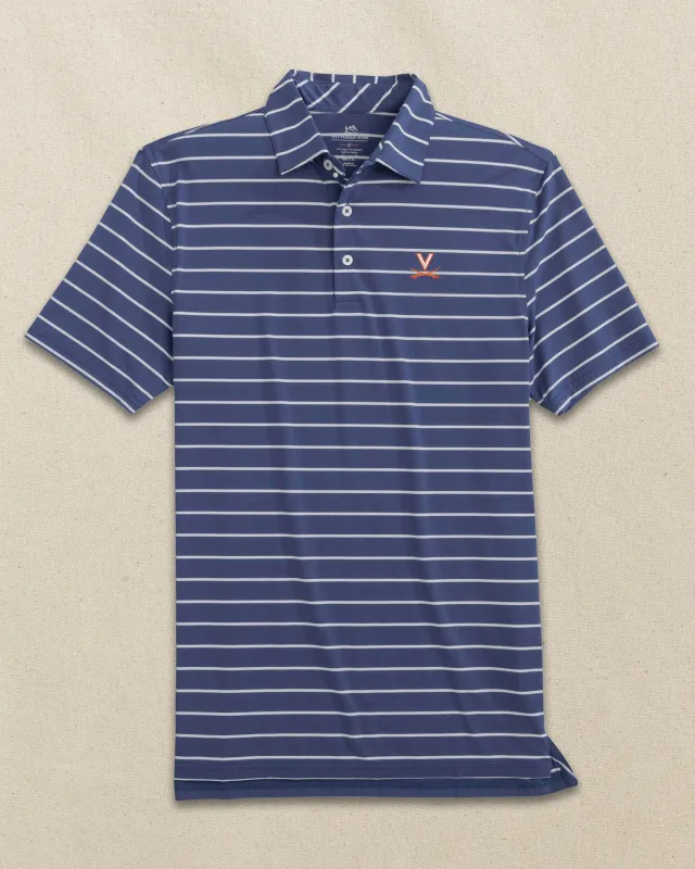 UVA Cavaliers brrr°®-eeze Desmond Stripe Polo made by Southern Tide