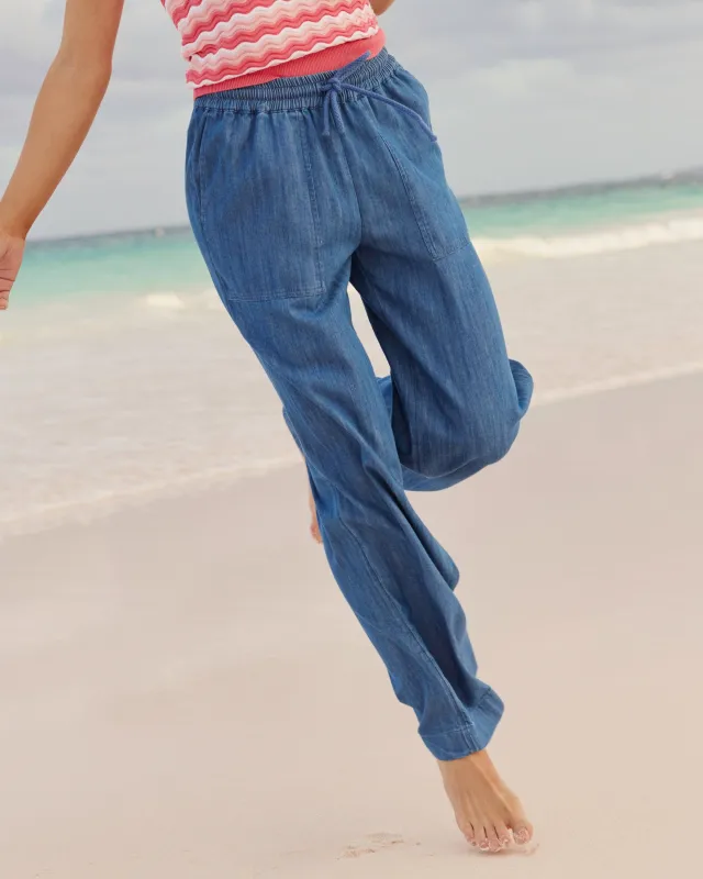 Laken Denim Wide Leg Pant made by Southern Tide