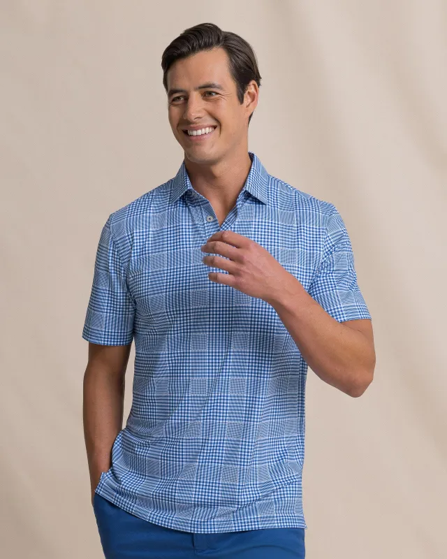 Driver Coral Key Plaid Printed Polo made by Southern Tide
