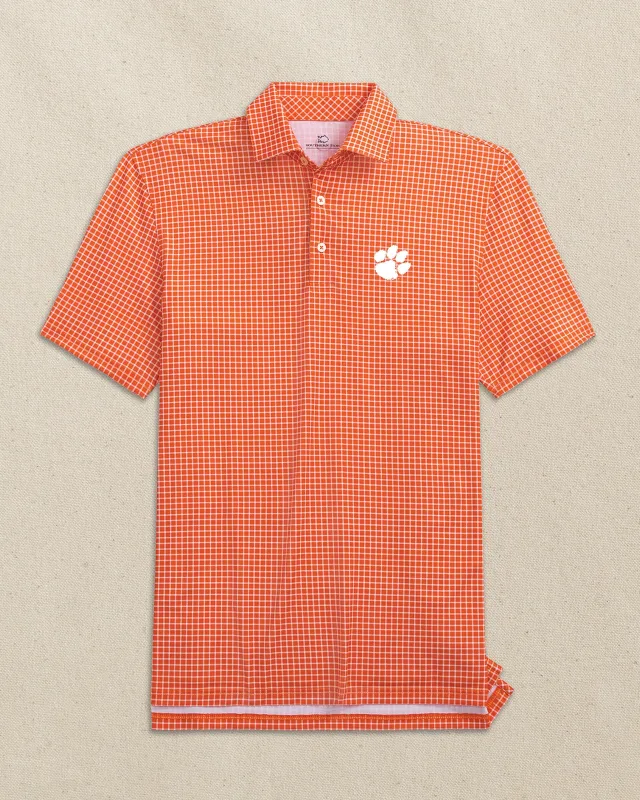 Clemson Tigers Driver Dunes Edge Plaid Polo made by Southern Tide