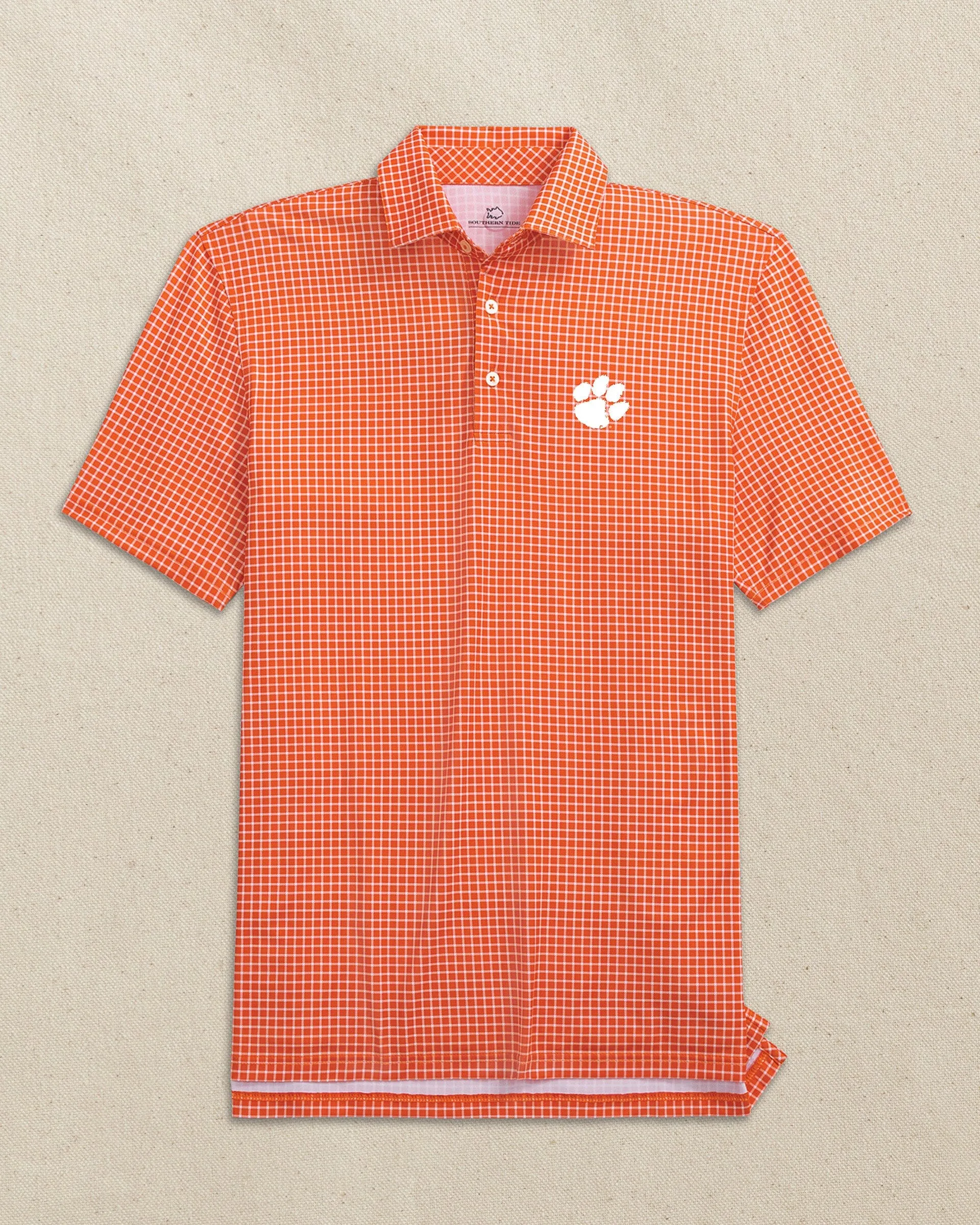 Clemson Tigers Driver Dunes Edge Plaid Polo sold by Southern Tide