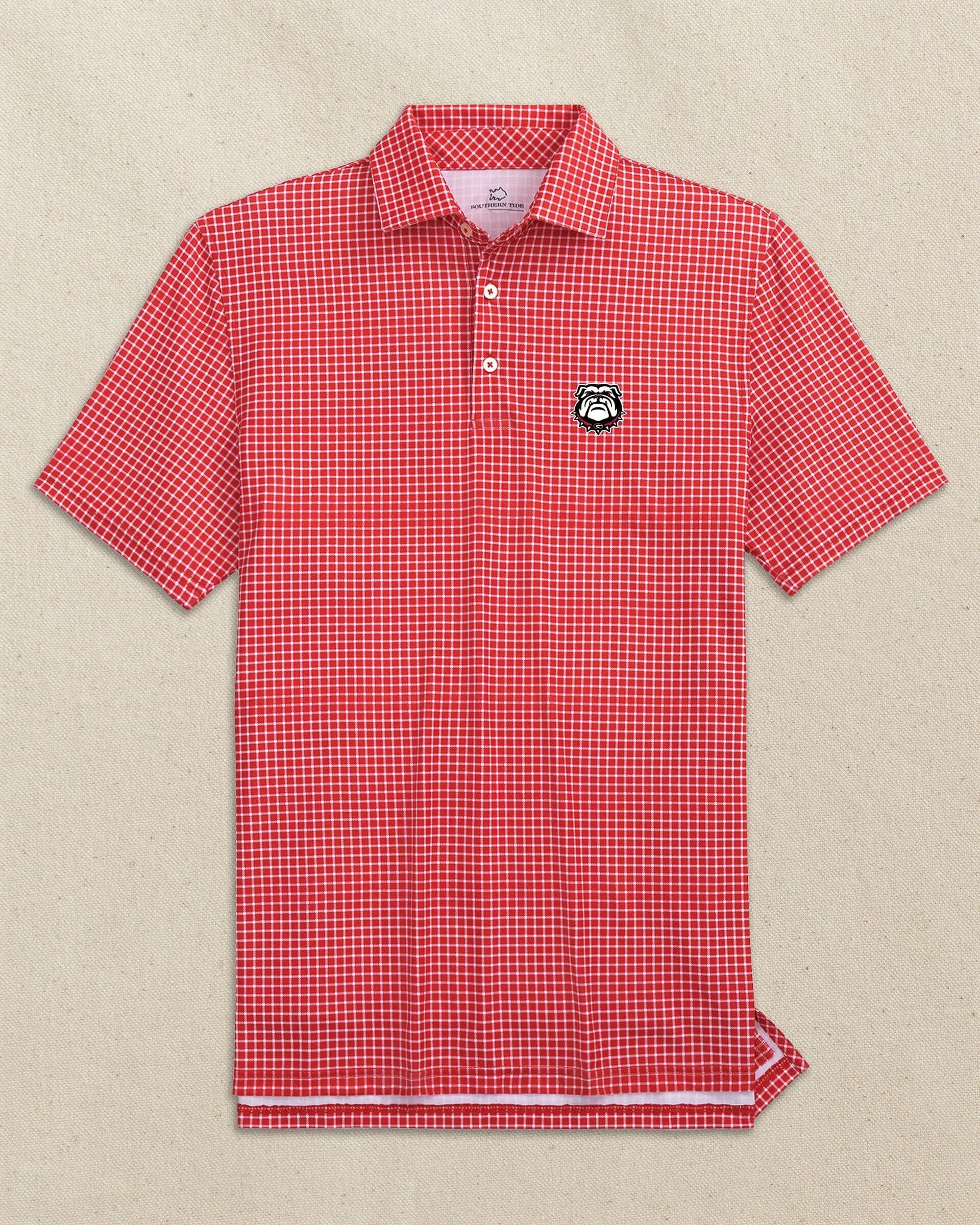 Georgia Bulldogs Head Driver Dunes Edge Plaid Polo sold by Southern Tide product image thumbnail 2