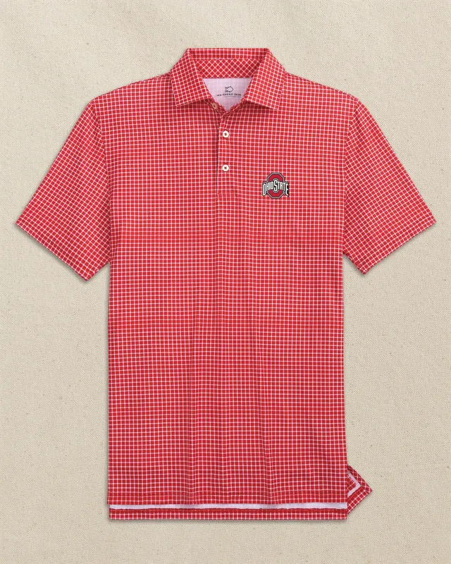 Ohio State Buckeyes Driver Dunes Edge Plaid Polo made by Southern Tide