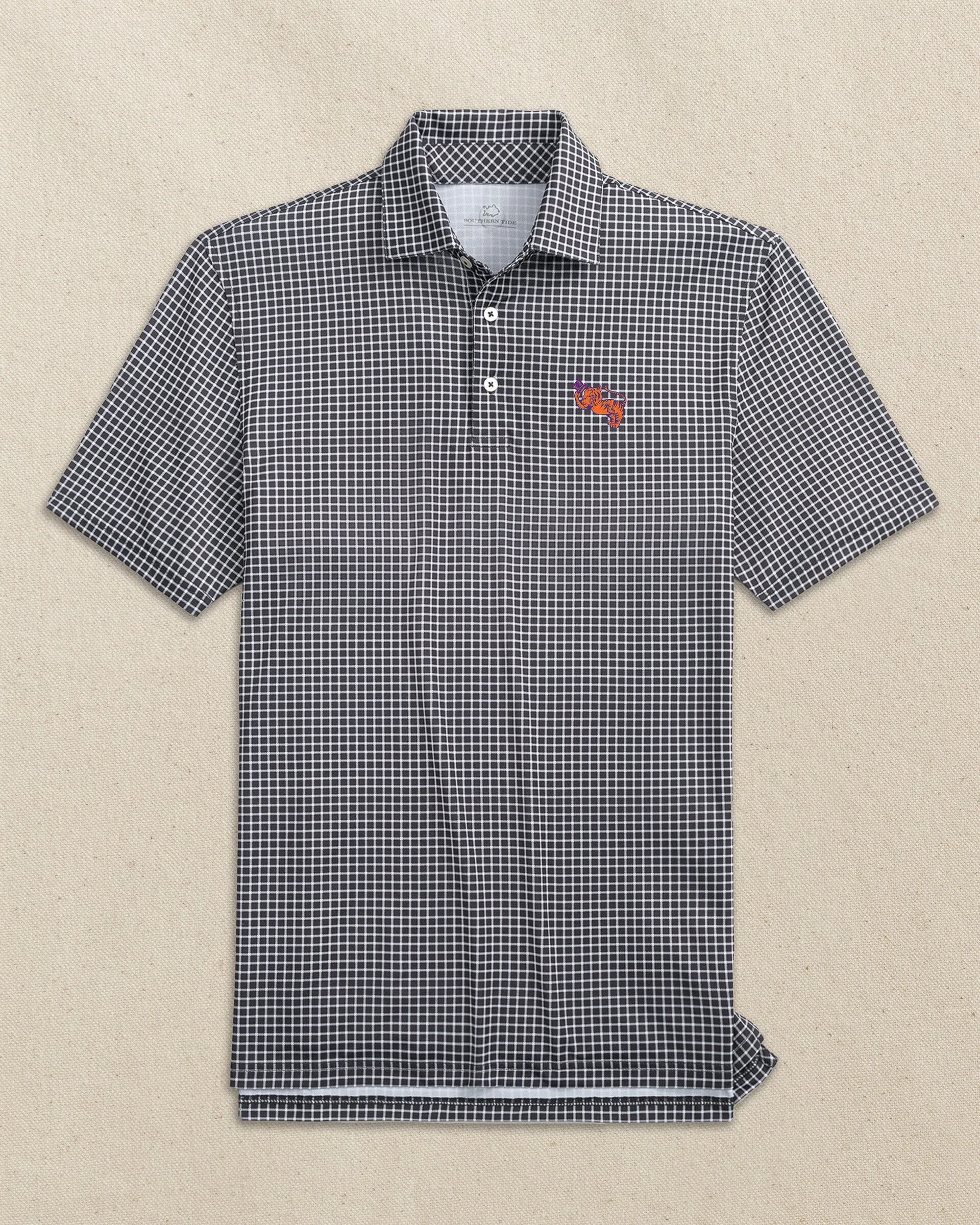 Clemson Gentleman Tiger Driver Dunes Edge Plaid Polo sold by Southern Tide product image thumbnail 5