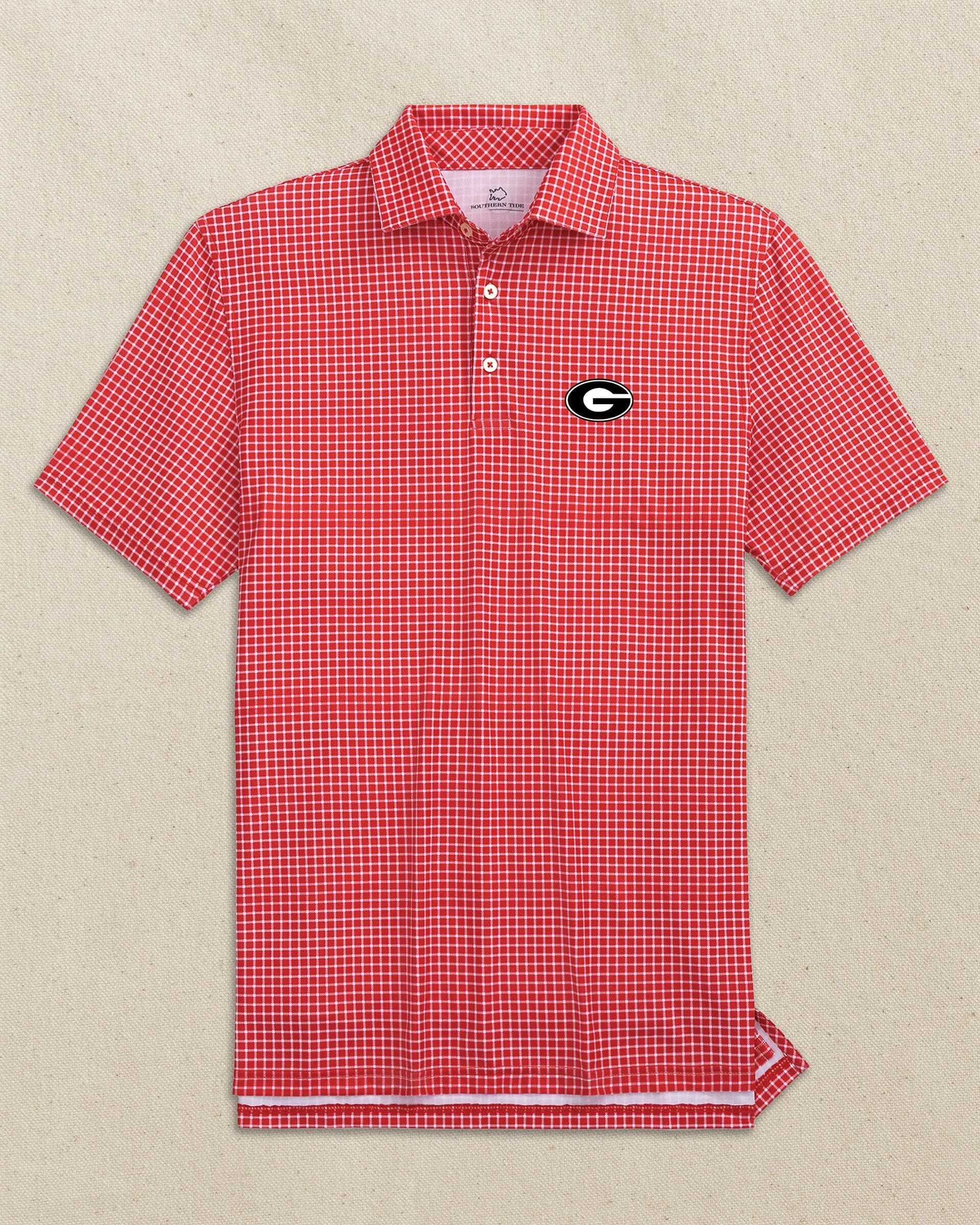 Georgia Bulldogs Oval G Driver Dunes Edge Plaid Polo sold by Southern Tide product image thumbnail 2