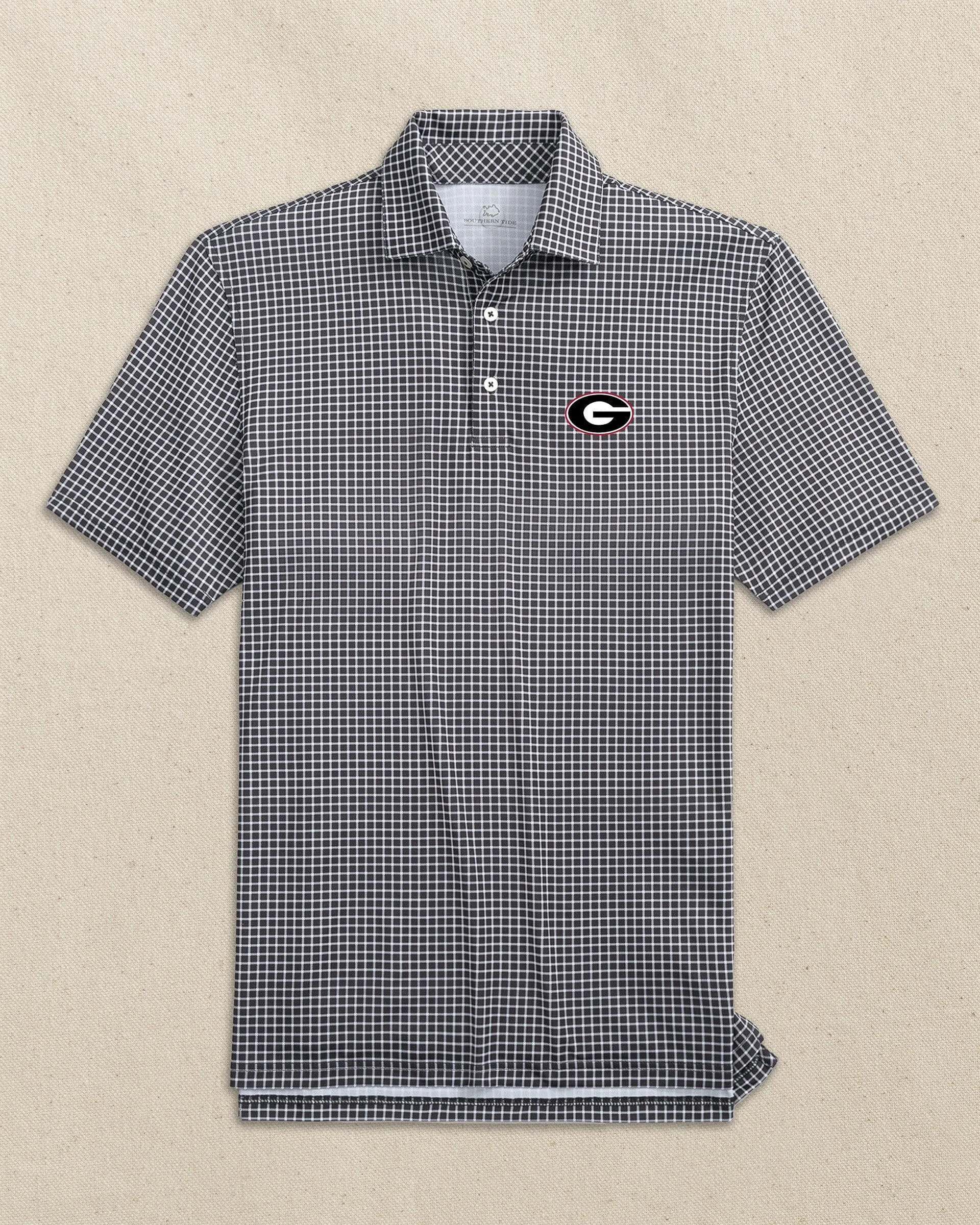 Georgia Bulldogs Oval G Driver Dunes Edge Plaid Polo sold by Southern Tide product image thumbnail 4