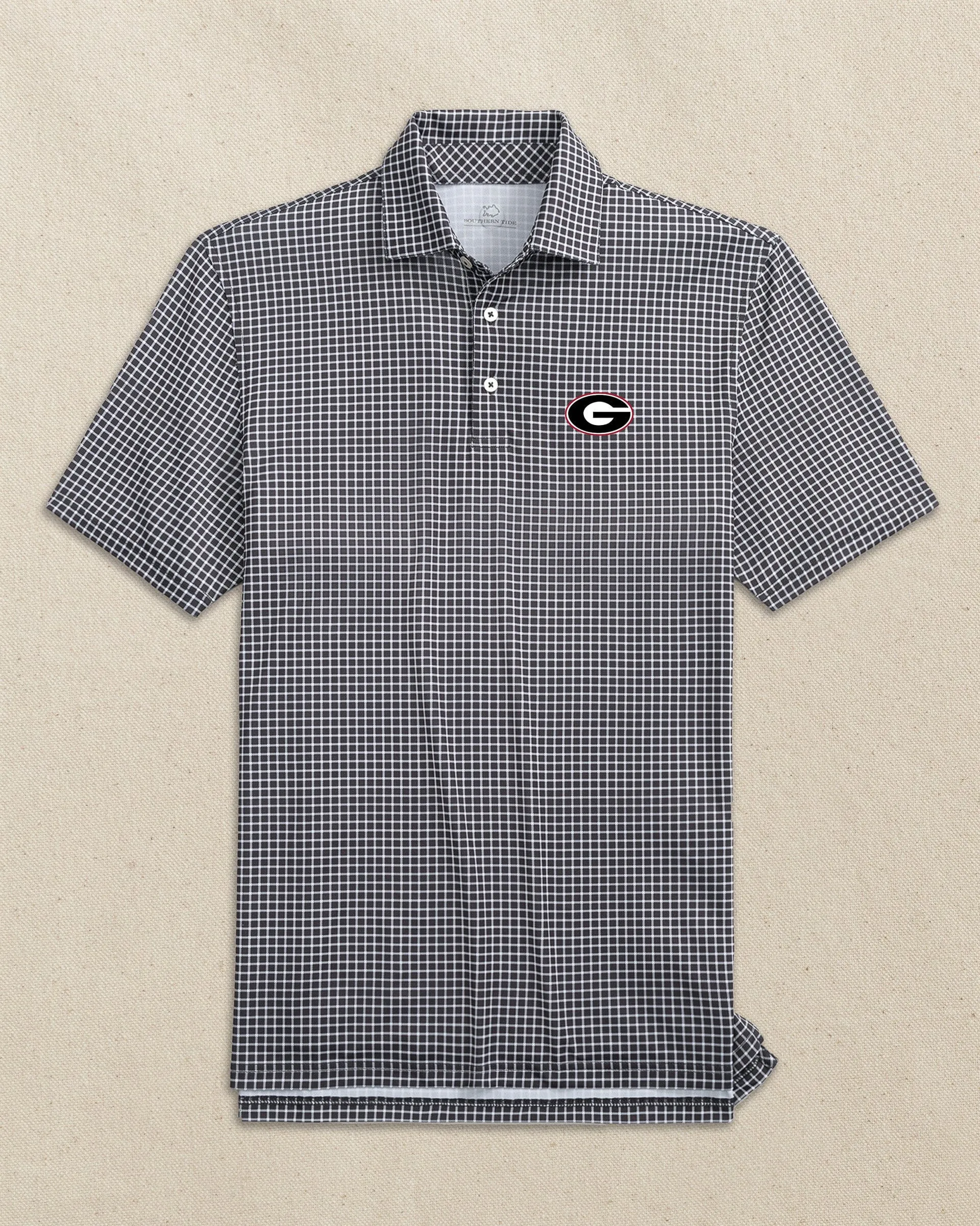 Georgia Bulldogs Oval G Driver Dunes Edge Plaid Polo sold by Southern Tide product image thumbnail 3