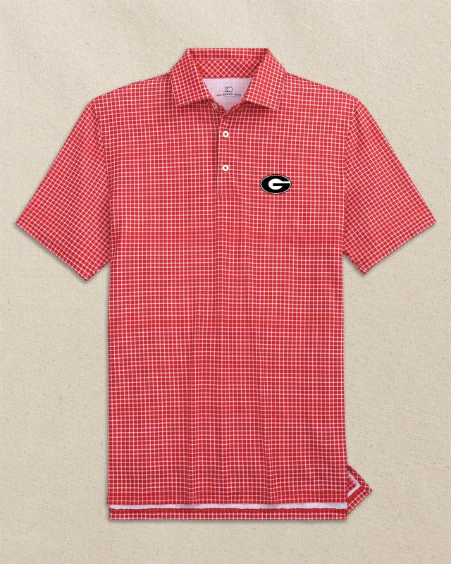 Georgia Bulldogs Oval G Driver Dunes Edge Plaid Polo made by Southern Tide