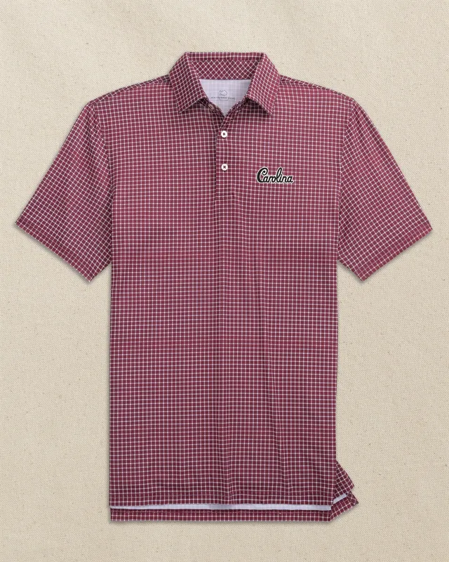 USC Gamecocks Carolina Script Driver Dunes Edge Plaid Polo made by Southern Tide