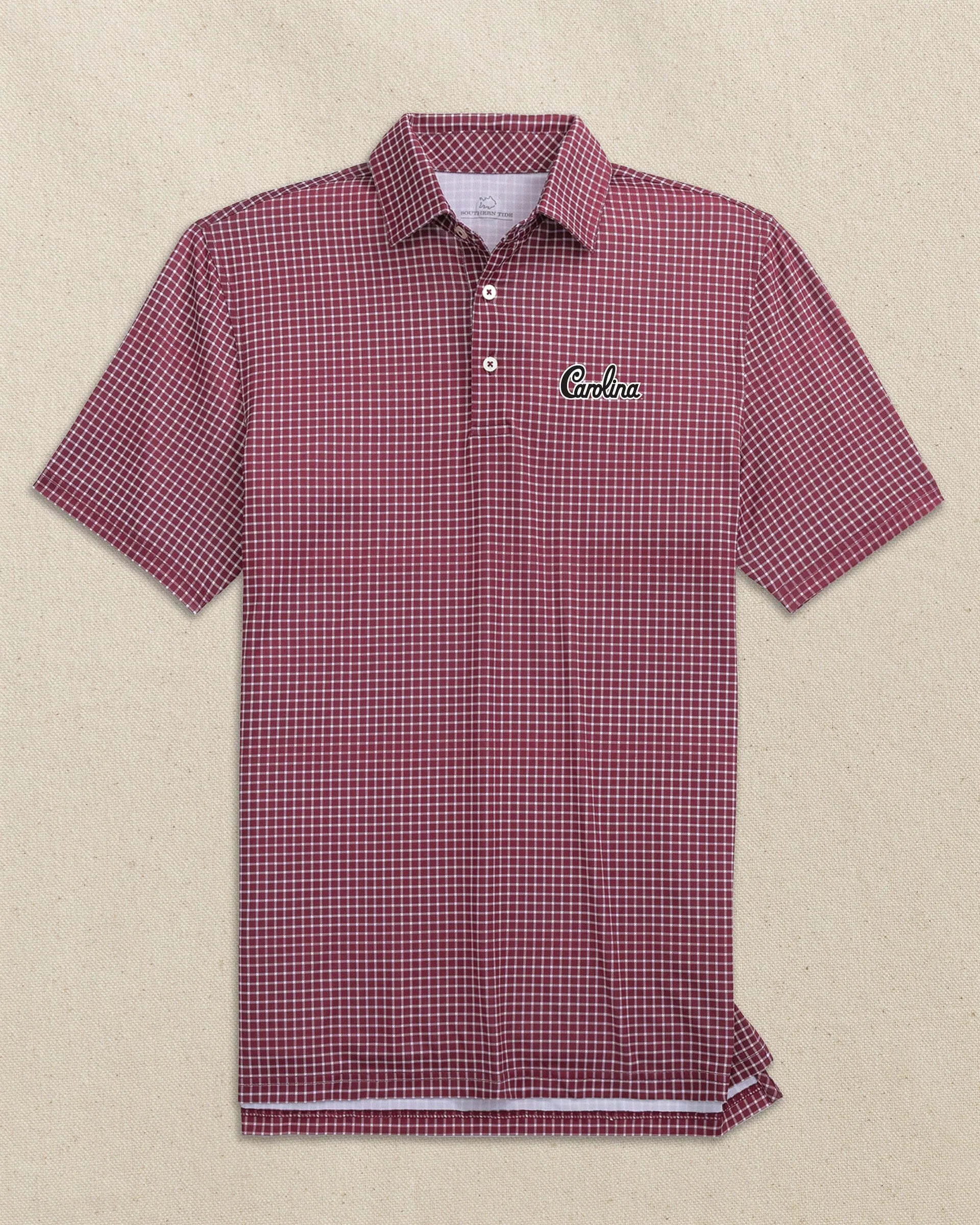 USC Gamecocks Carolina Script Driver Dunes Edge Plaid Polo sold by Southern Tide