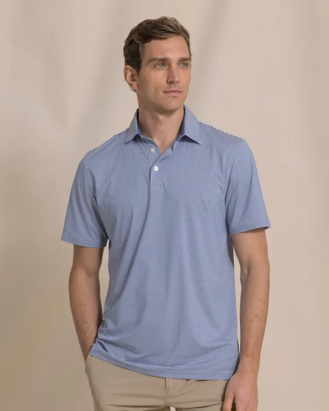 Coastal BreezeĀ® Meadowbrook Stripe Performance Polo made by Southern Tide