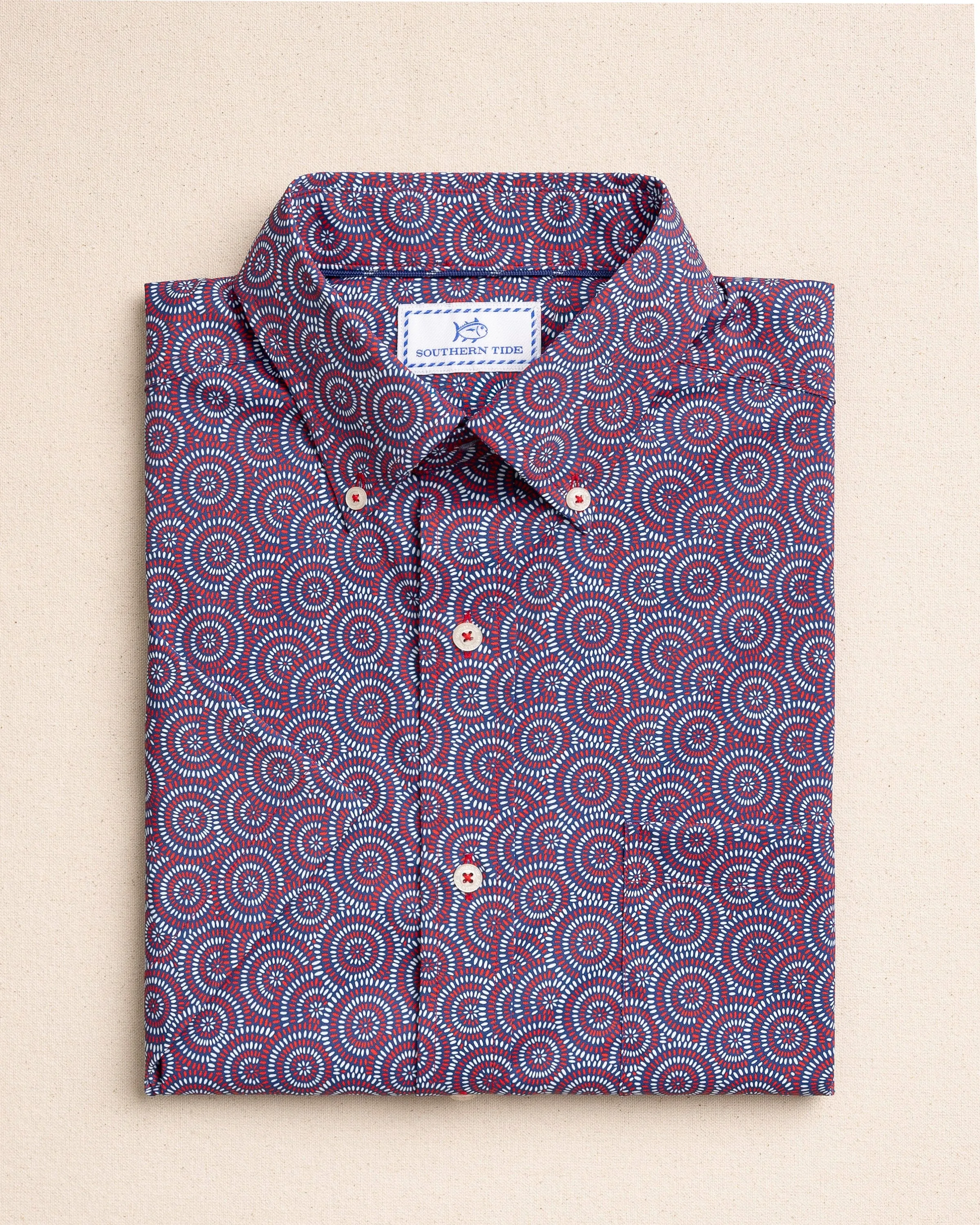 Fireworks Coastal Breeze® Short Sleeve Sport Shirt sold by Southern Tide