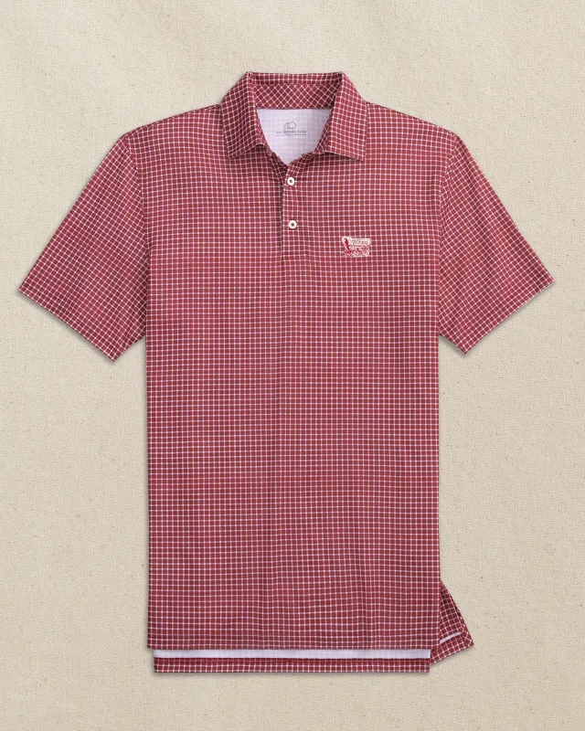 Oklahoma Sooner Schooner Driver Dunes Edge Plaid Polo made by Southern Tide