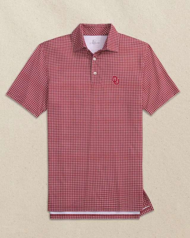 Oklahoma Sooners Driver Dunes Edge Plaid Polo made by Southern Tide