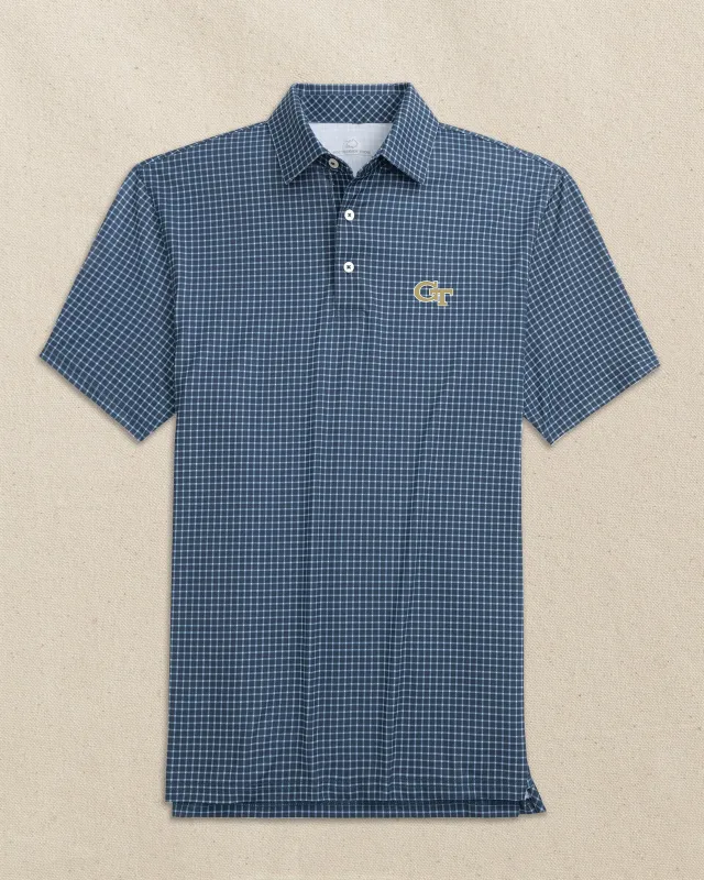Georgia Tech Driver Dunes Edge Plaid Polo made by Southern Tide