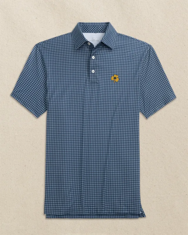 Notre Dame Shamrock Driver Dunes Edge Plaid Polo made by Southern Tide