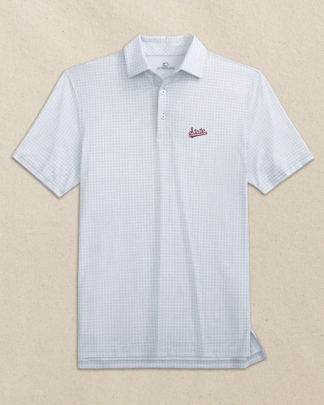 Mississippi State Script Driver Dunes Edge Plaid Polo made by Southern Tide
