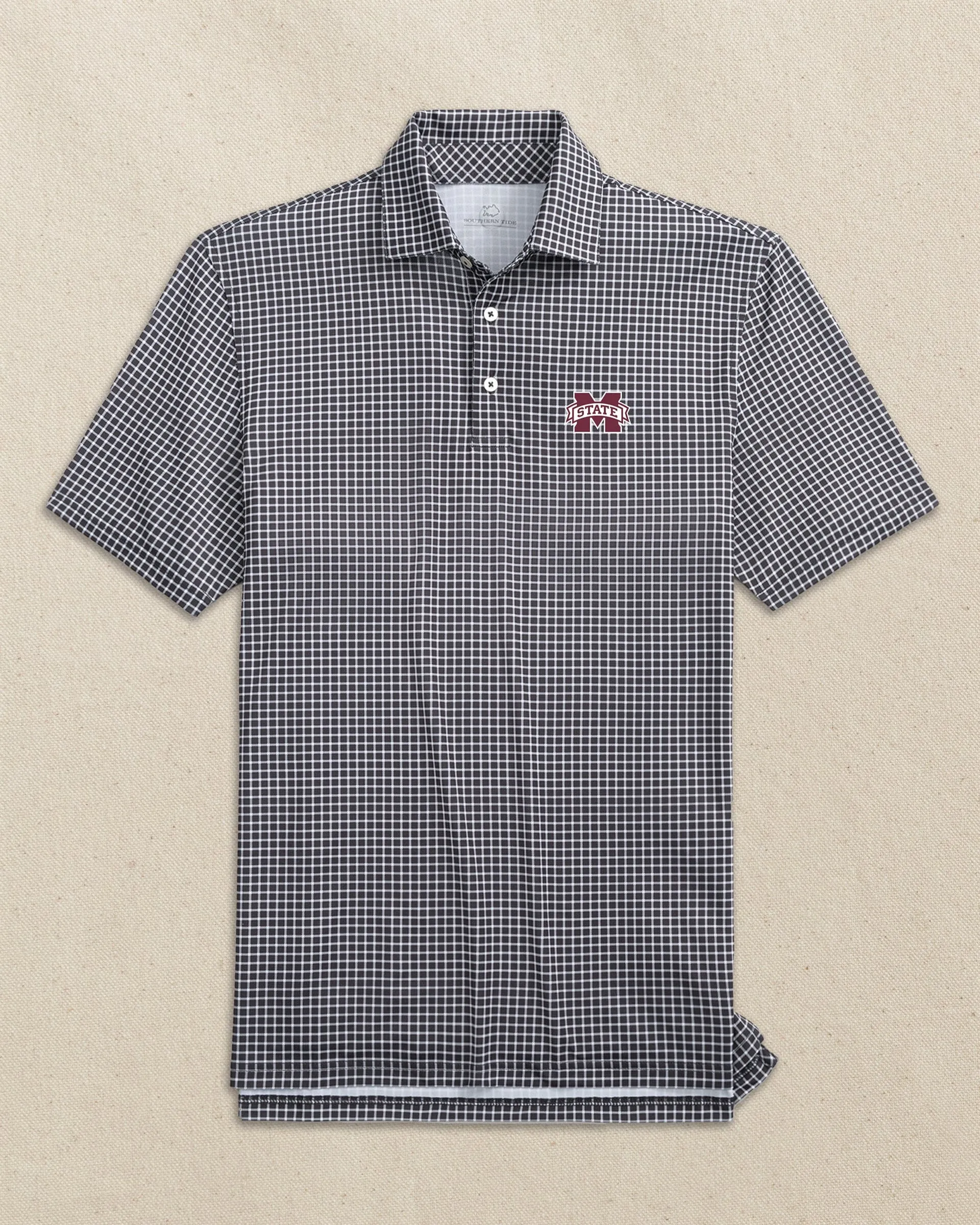 Mississippi State Bulldogs Driver Dunes Edge Plaid Polo sold by Southern Tide product image thumbnail 5