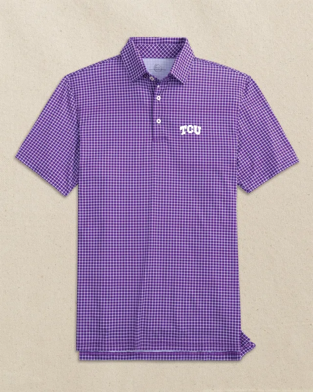 TCU Horned Frogs Driver Dunes Edge Plaid Polo made by Southern Tide