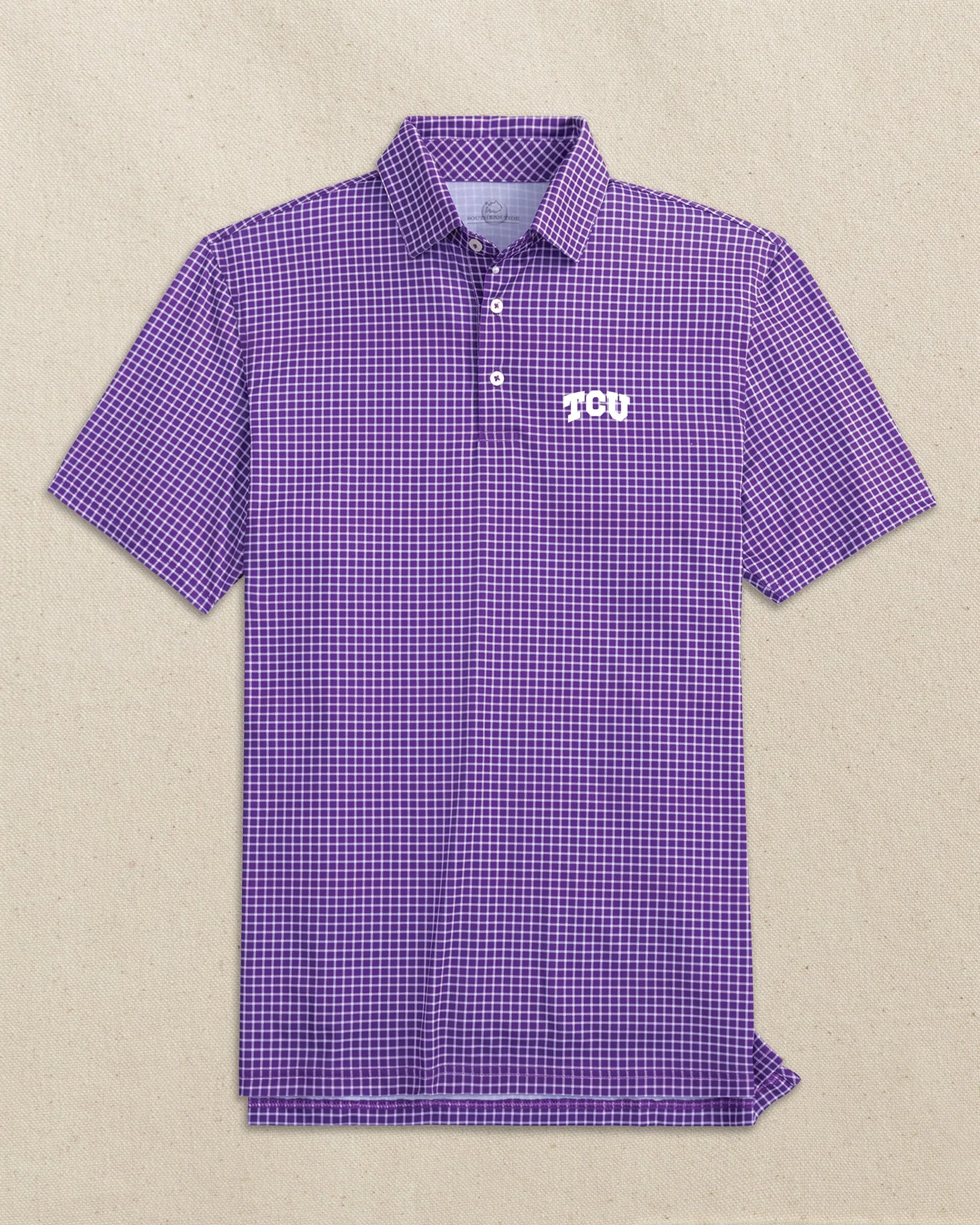 TCU Horned Frogs Driver Dunes Edge Plaid Polo sold by Southern Tide