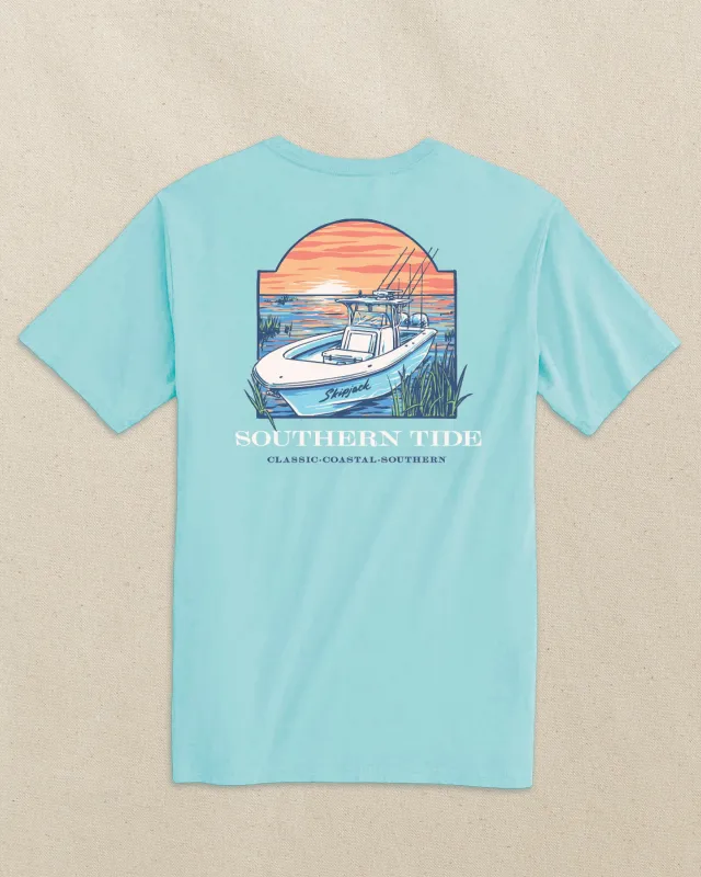 Sunset Skipjack Boat Short Sleeve T-Shirt made by Southern Tide