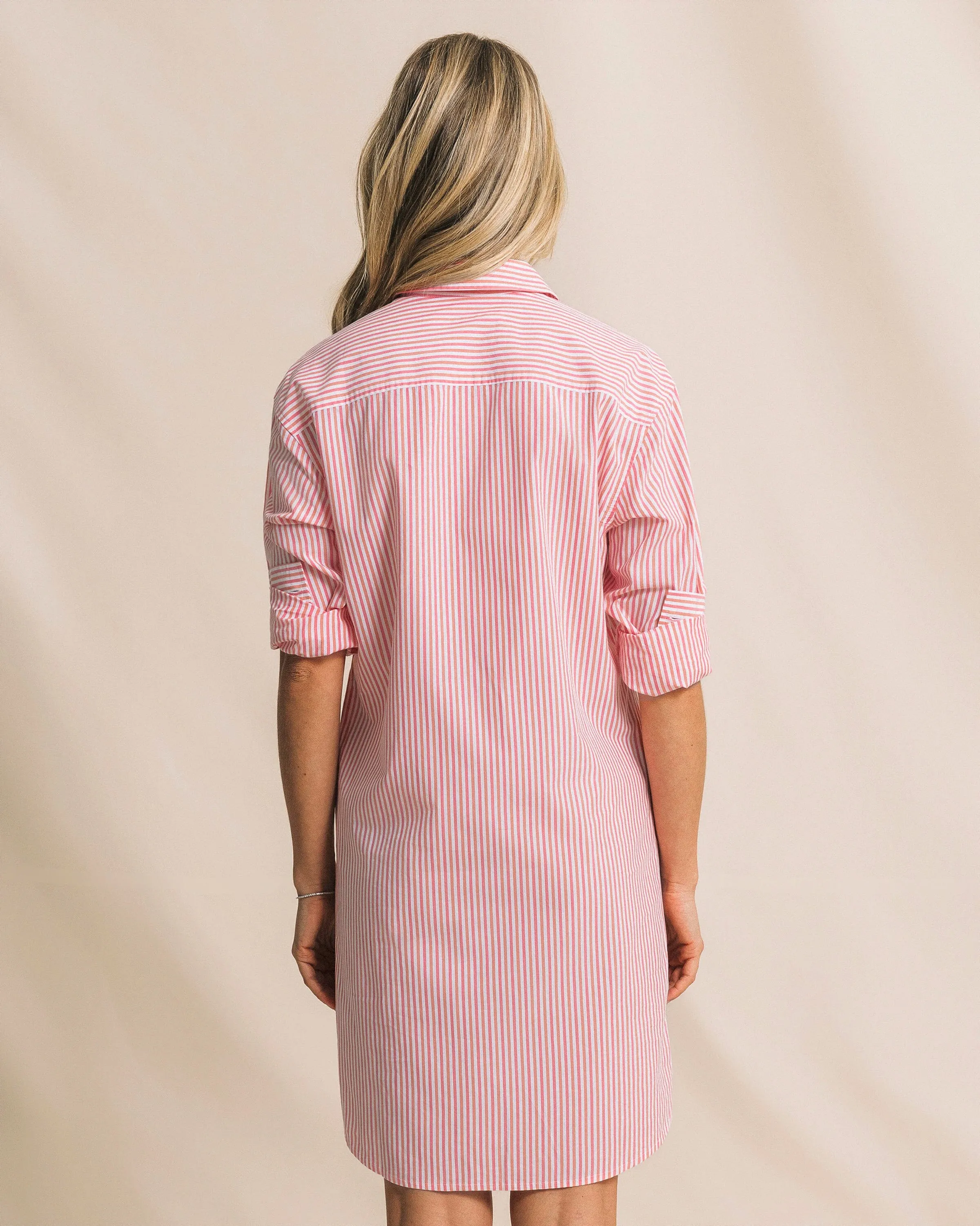 Cam Stripe Poplin Dress - Peaches N' Cream sold by Southern Tide product image thumbnail 5