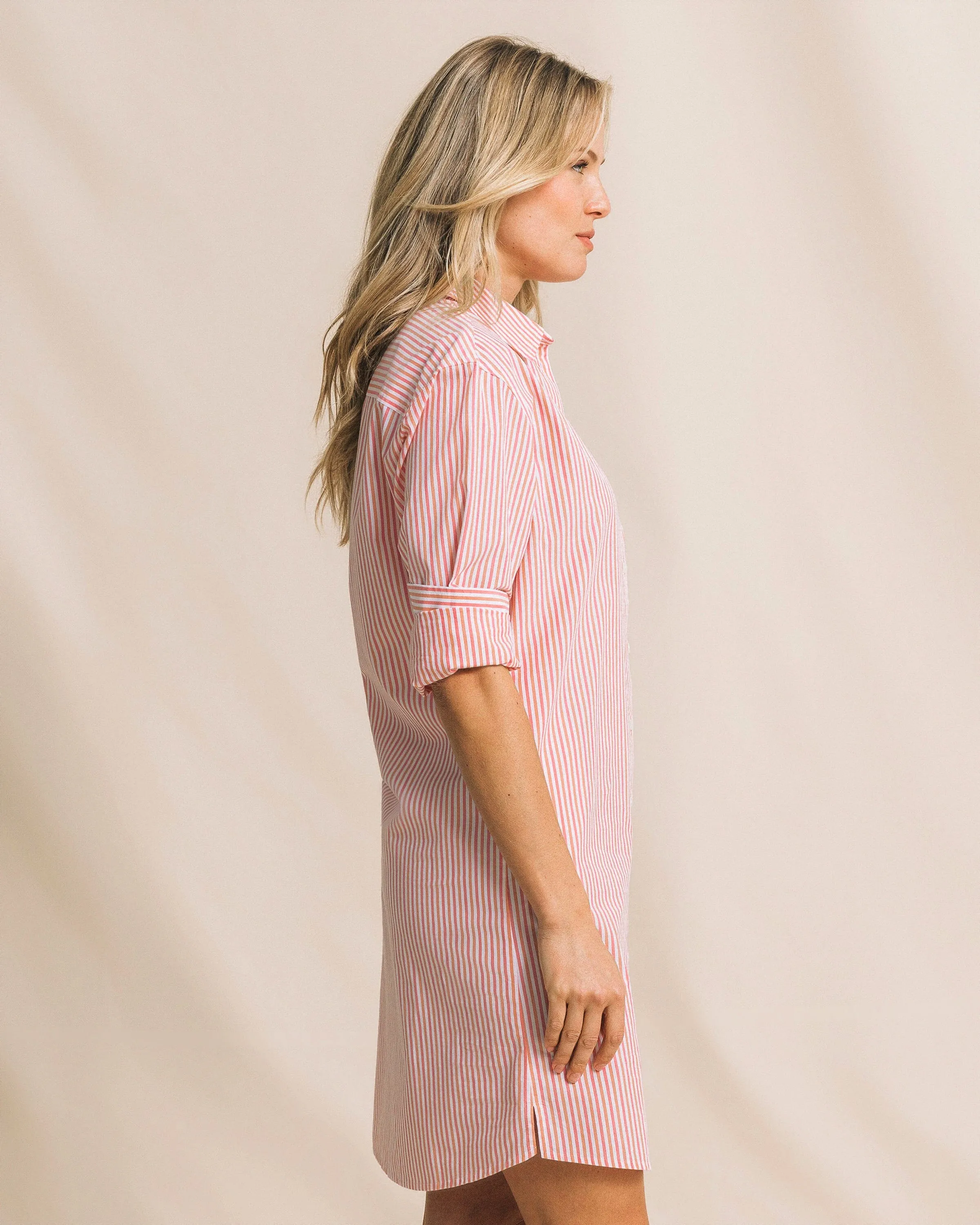 Cam Stripe Poplin Dress - Peaches N' Cream sold by Southern Tide product image thumbnail 4