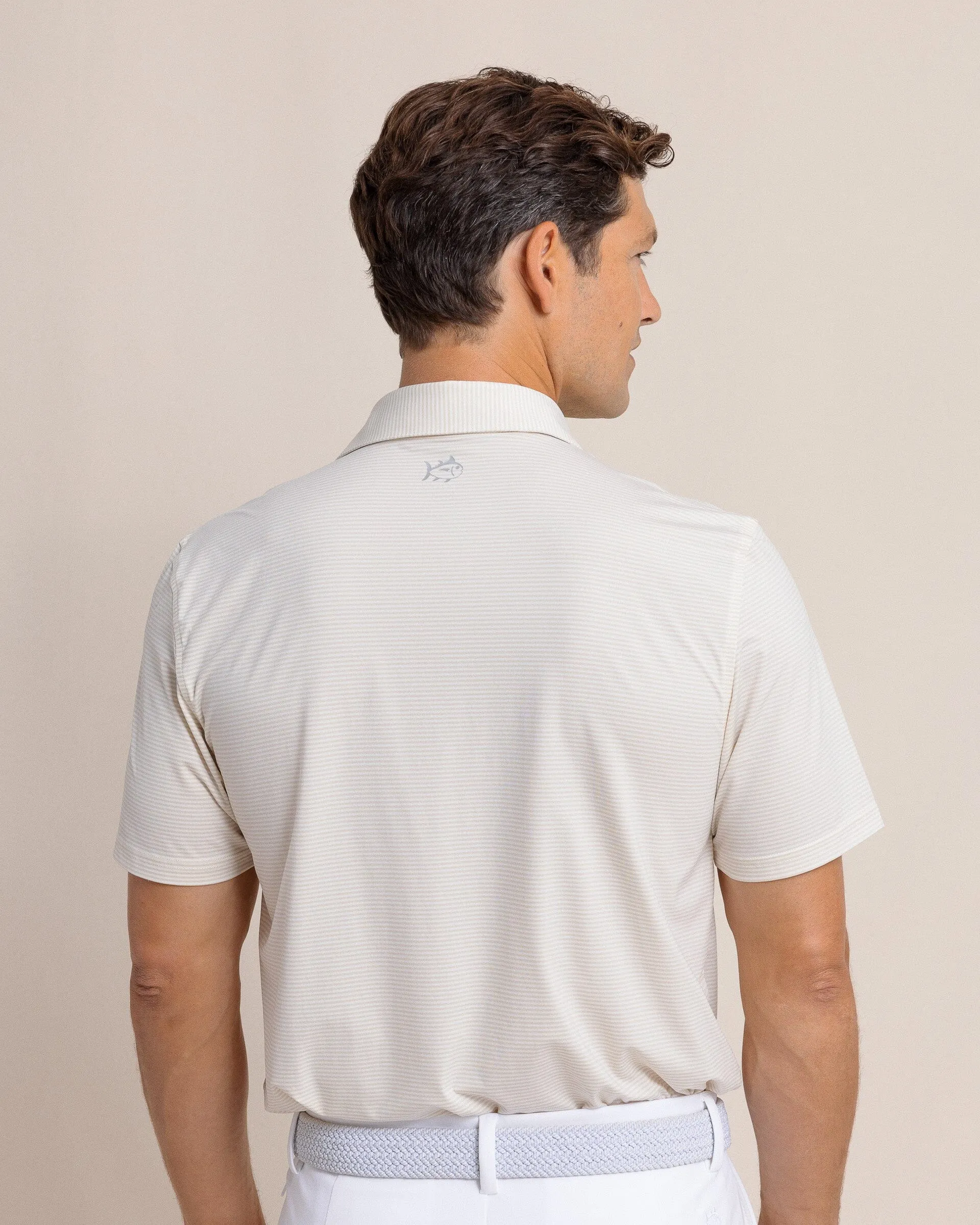 brrr°®-eeze Meadowbrook Stripe Polo - Sand White sold by Southern Tide product image thumbnail 5