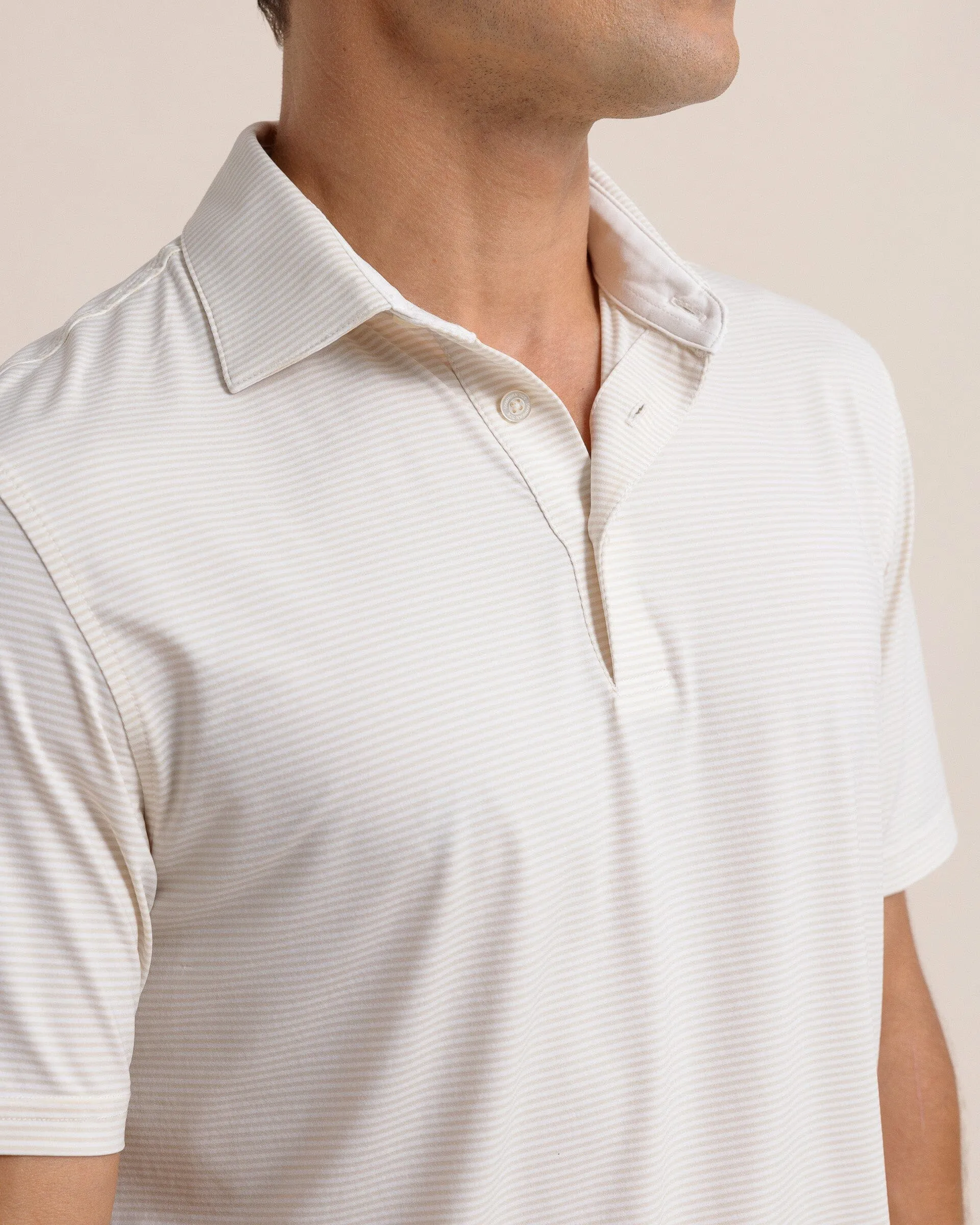 brrr°®-eeze Meadowbrook Stripe Polo - Sand White sold by Southern Tide product image thumbnail 2