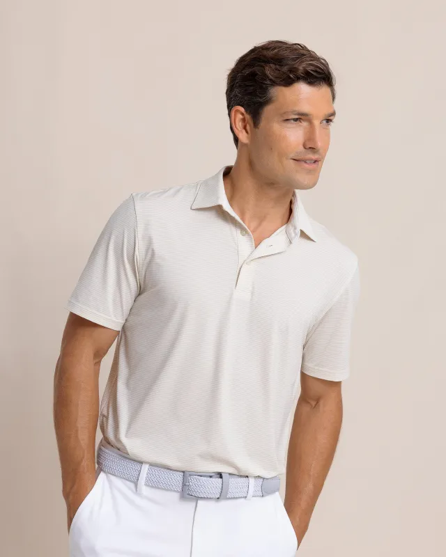 brrr°®-eeze Meadowbrook Stripe Polo - Sand White made by Southern Tide