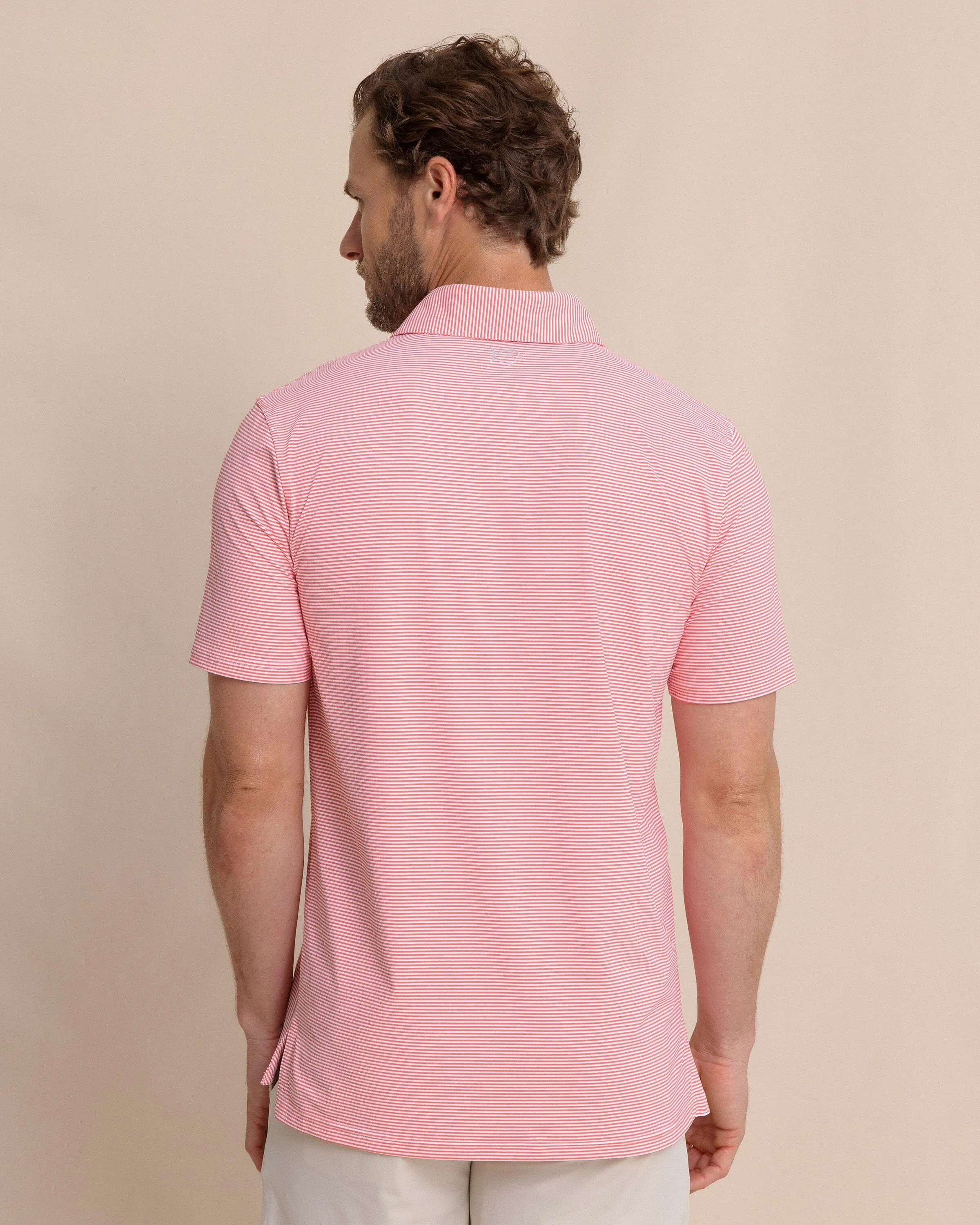 brrr°®-eeze Meadowbrook Stripe Polo - Sunkist Coral sold by Southern Tide product image thumbnail 5