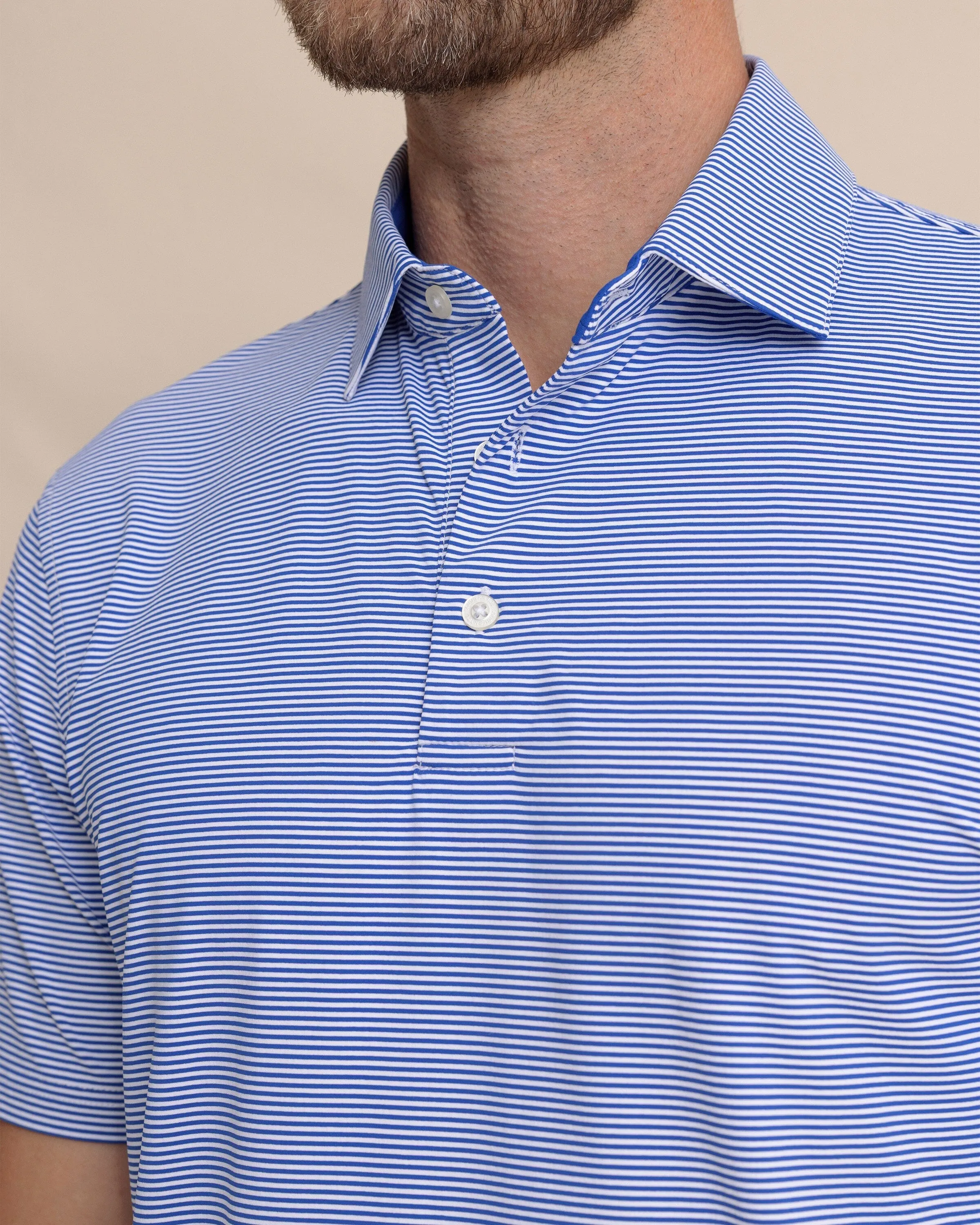brrr°®-eeze Meadowbrook Stripe Polo - Surf Blue sold by Southern Tide product image thumbnail 2