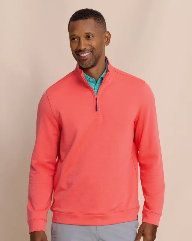 Schooner Quarter Zip - Sunkist Coral made by Southern Tide