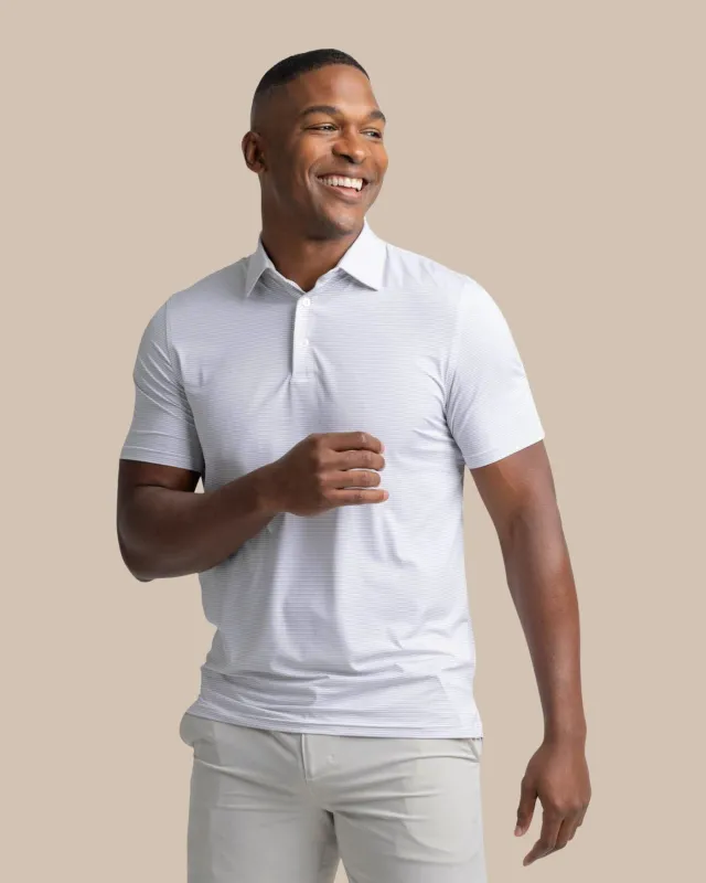 brrr°®-eeze Meadowbrook Stripe Polo - Platinum Grey made by Southern Tide