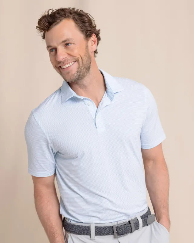 brrr°®-eeze Meadowbrook Stripe Polo - Clearwater Blue made by Southern Tide